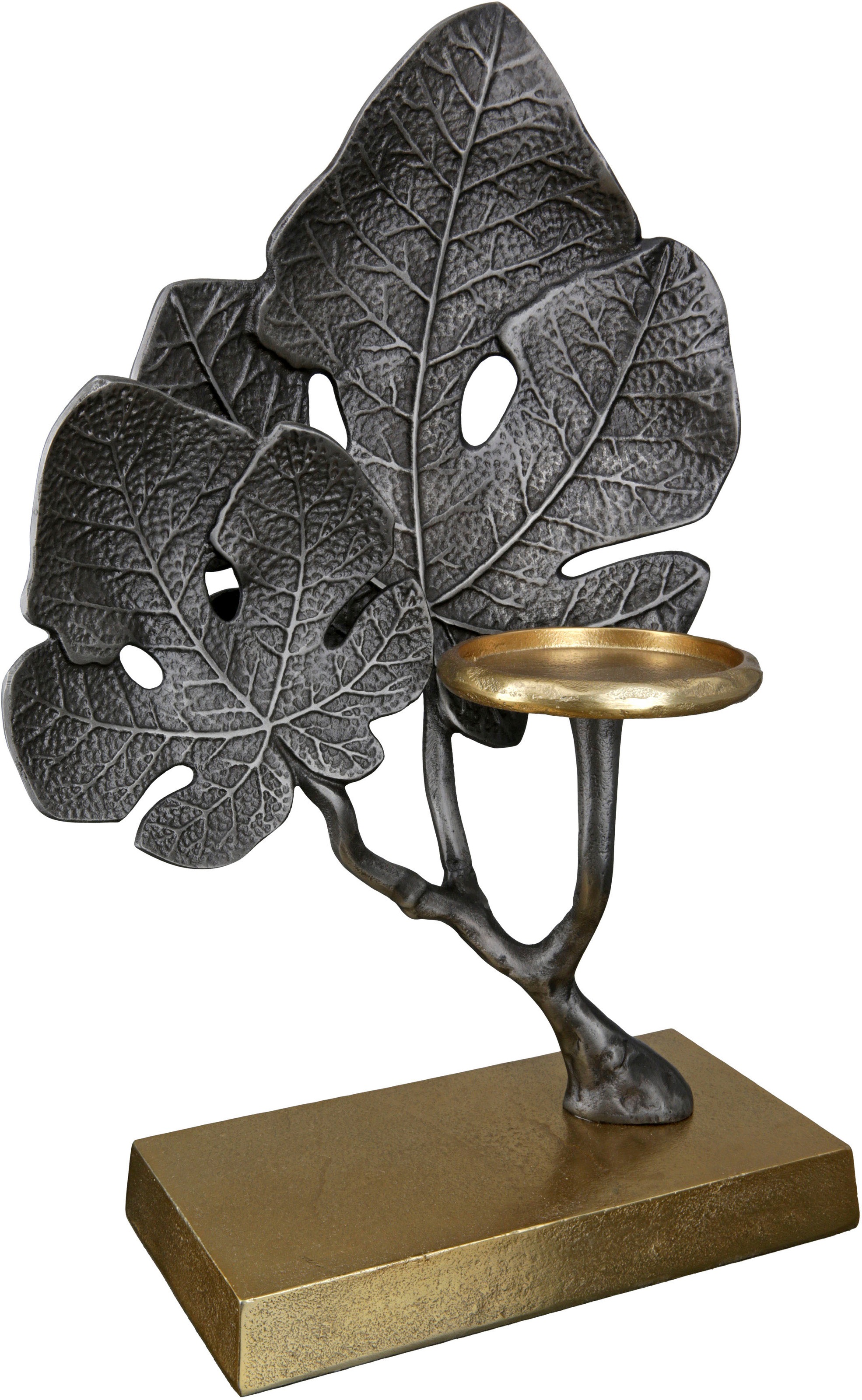 GILDE Kerzenleuchter "Leaf" Kerzenhalter aus Aluminium, 1-flammig