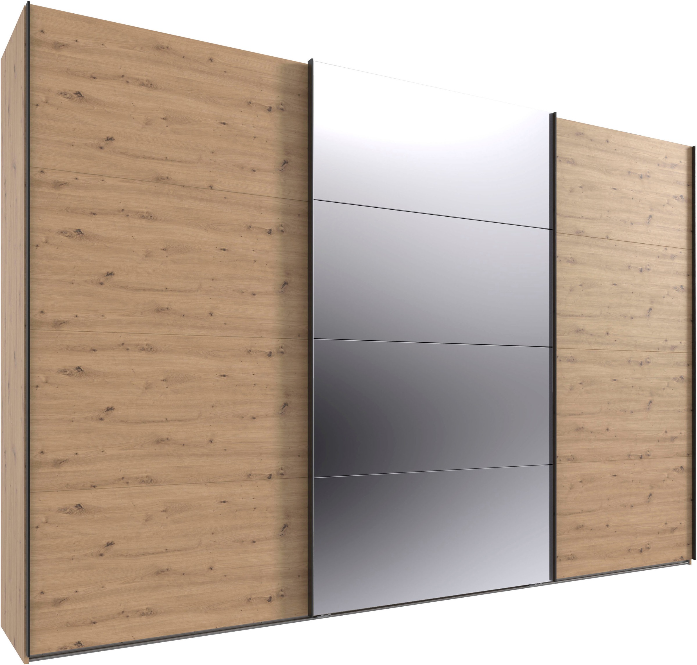 Wimex Kleiderschrank »Mugano, Made in Germany, Lieferung bis in Deine Etage und Stellort« wähle Deine Ausstattung: Basic oder Premium!, 3 Schwebetüren, grosse Grössen, mit oder ohne Spiegel, Metallgriffe