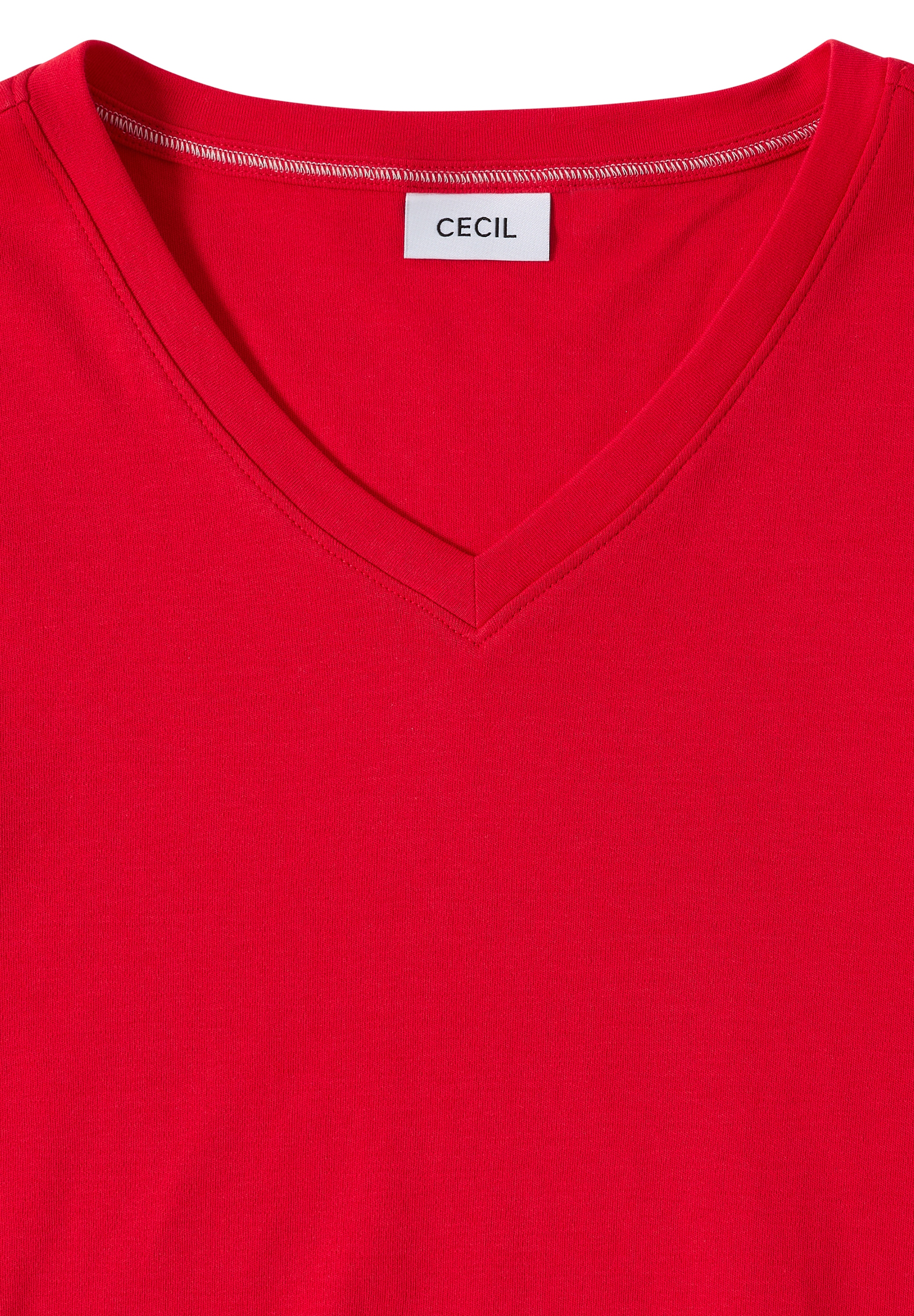 Cecil 3/4-Arm-Shirt, mit V-Ausschnitt, unifarben