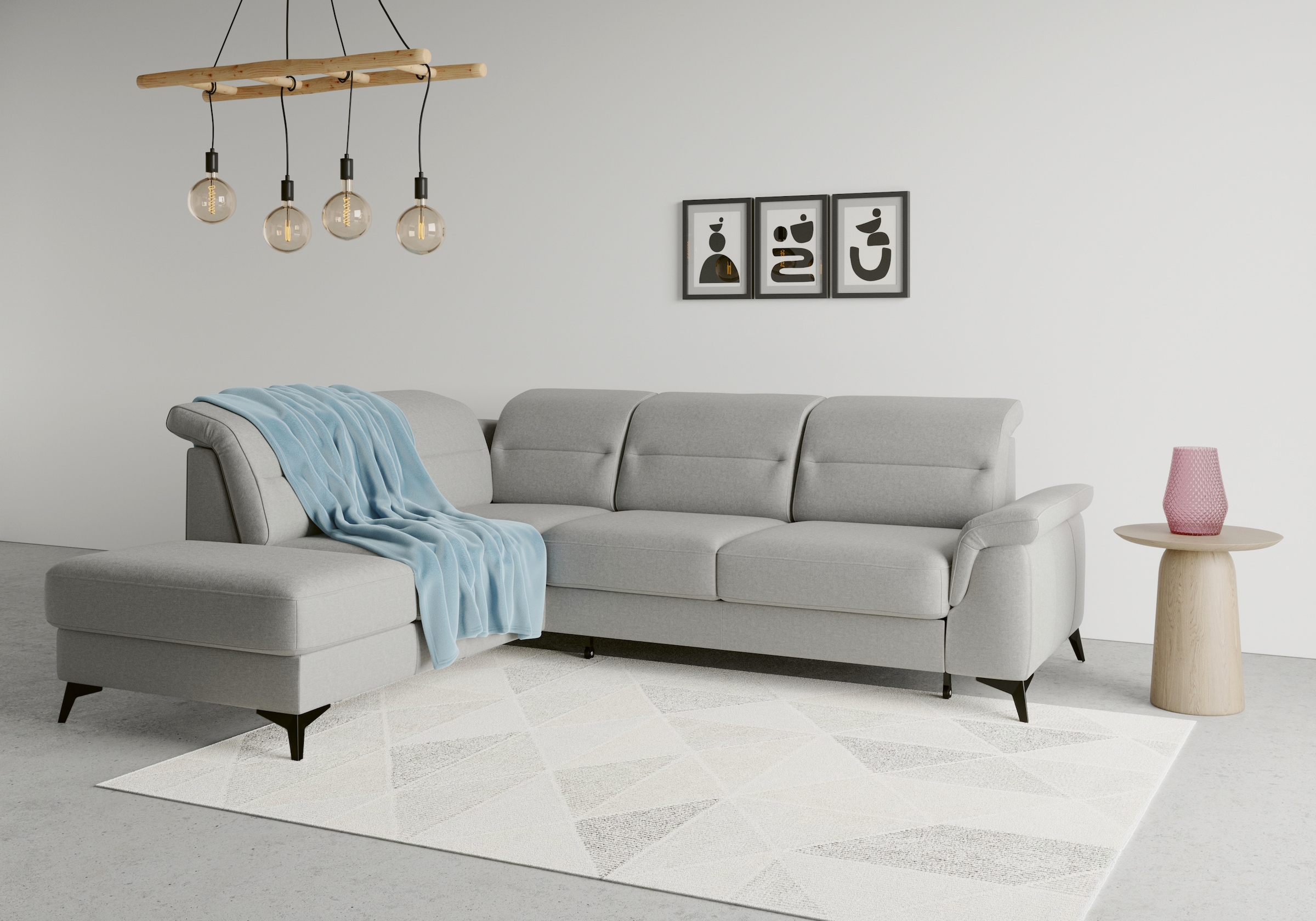 sit&more Ecksofa "Sinatra L-Form" mit Ottomane, optional mit Kopfteilverstellung und Armteilfunktion