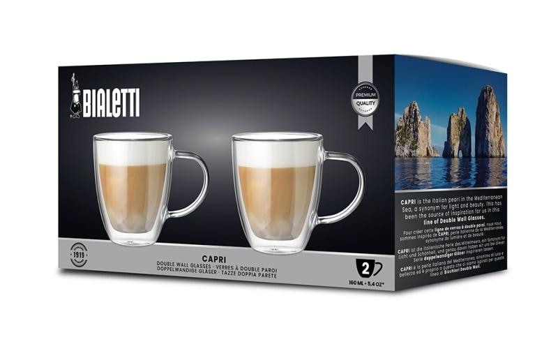 BIALETTI Cappuccinotasse »Capri 160 ml, 2 Stück, Transparent«, (2 tlg.)