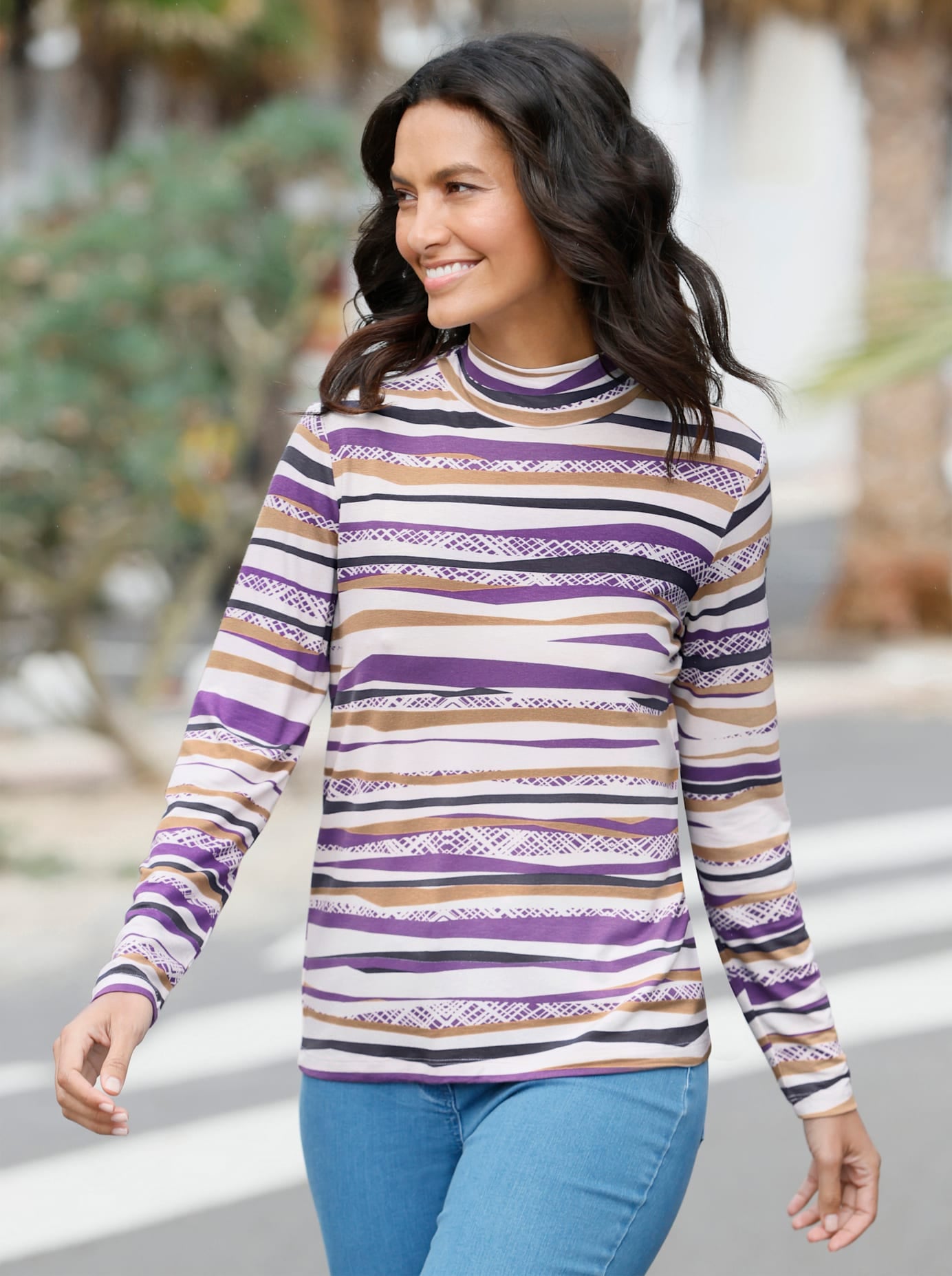 Casual Looks Stehkragenshirt »Druck-Shirt« 1 Stk.