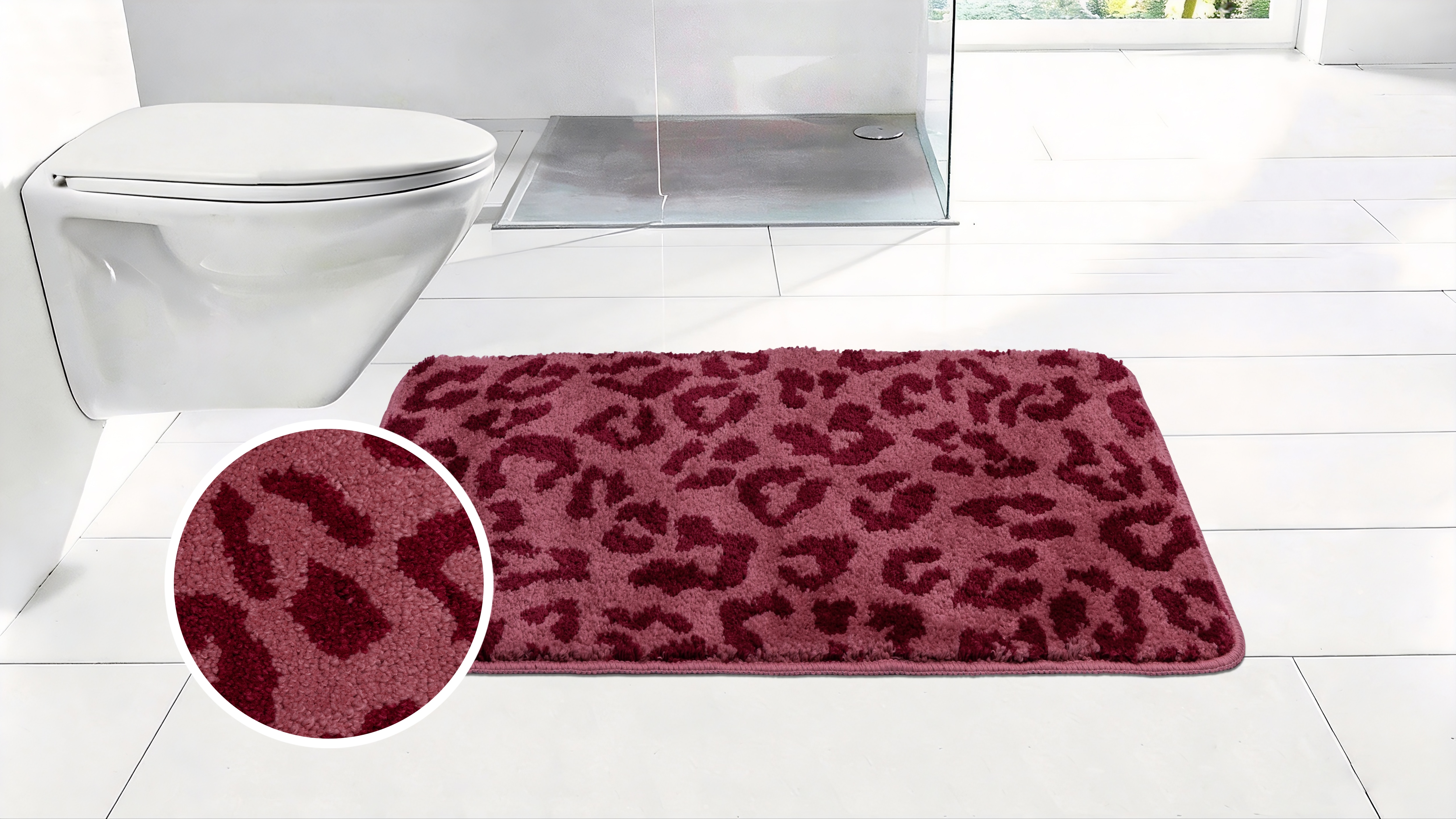 GOODproduct Badematte "Anna Leo, Badvorleger, Badezimmer Teppich, Duschvorleger" Höhe 15 mm rutschhemmend beschichtet fussbodenheizungsgeeignet schnell trocknend mit Animal Print, modernes Muster, Leo, weich