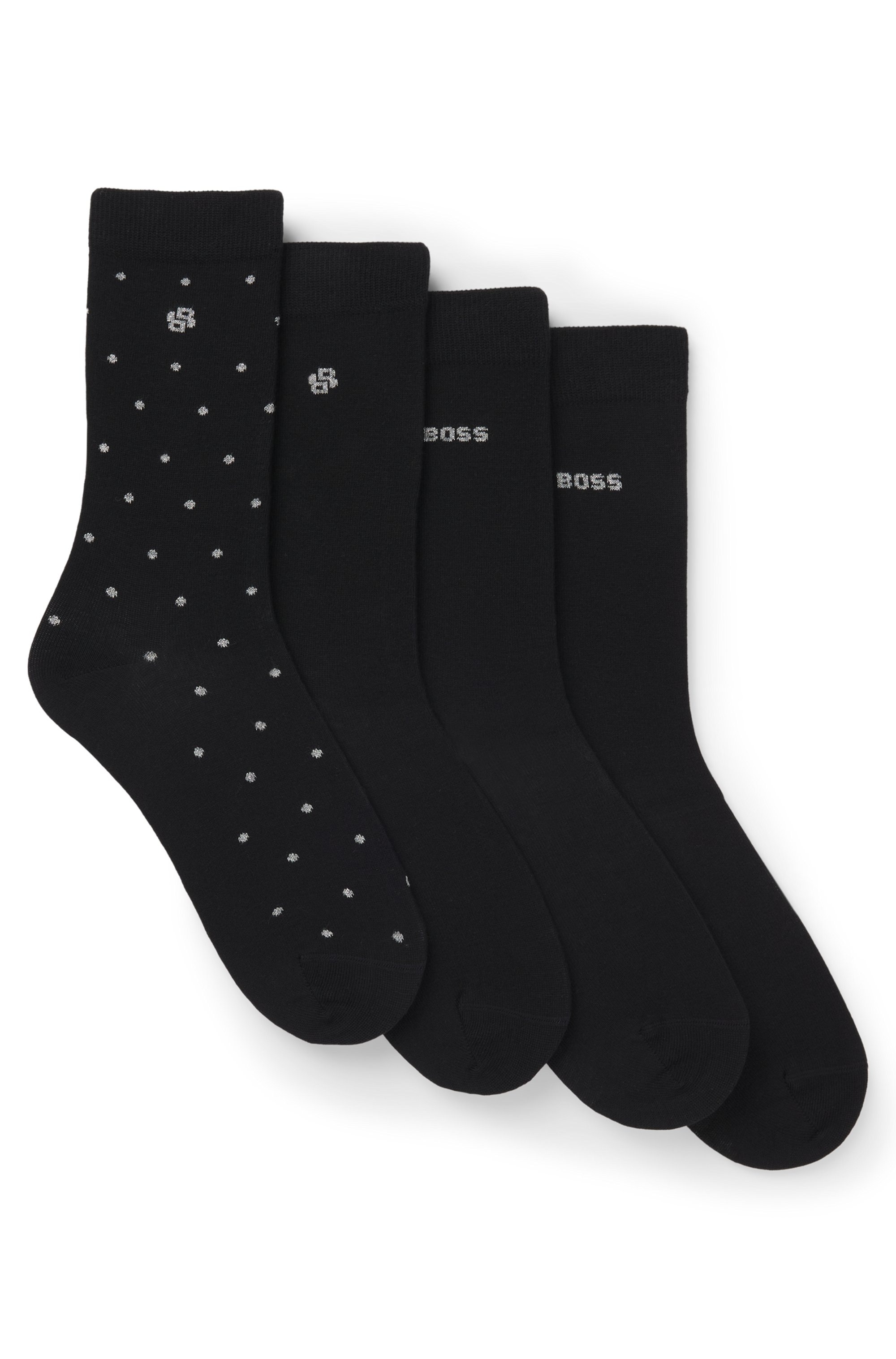 BOSS Socken »4P RS GiftShine« 4 Paar tlg. verstärkte Fersen- und Zehennaht, Rippbündchen