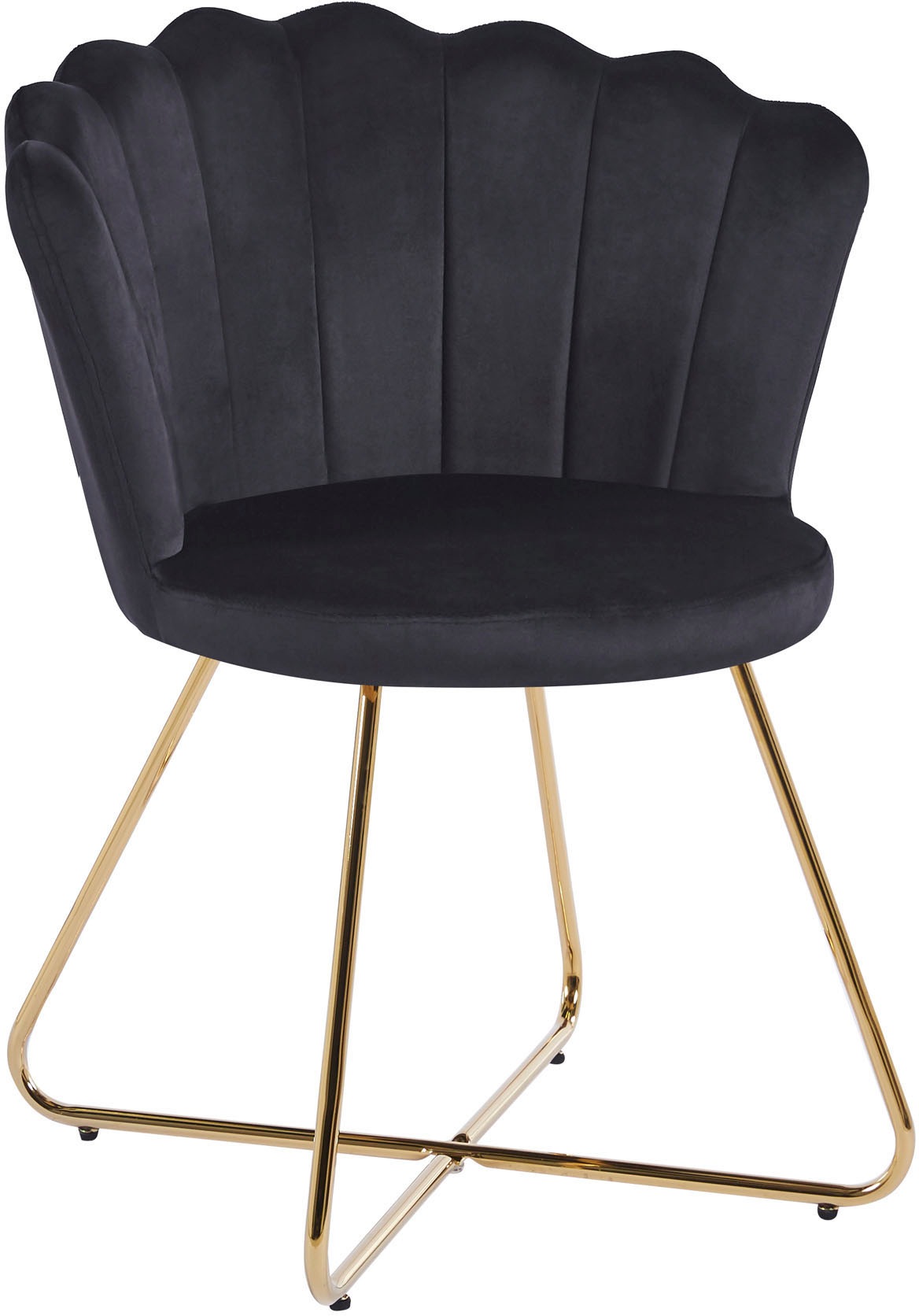 SalesFever Polsterstuhl, (Set), 2 St., Samt, Muschel-Design