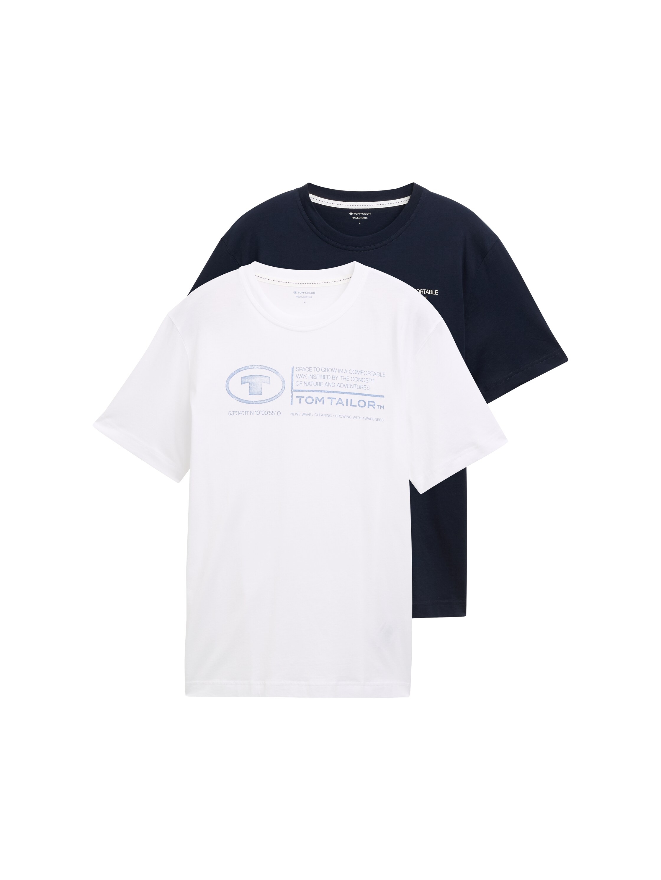 TOM TAILOR T-Shirt Packung, 2 Stk. mit Logo Print