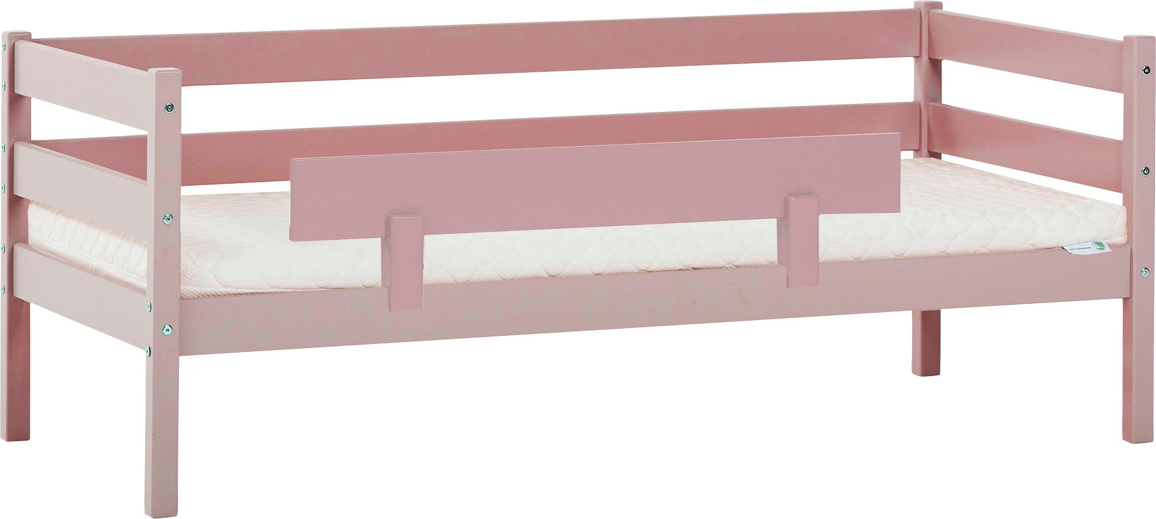 Hoppekids Einzelbett "ECO Comfort Kinderbett, Kiefer Massivholz, Jugendbett inkl. Rollrost" 70x160 cm, wahlweise in verschieden Farben/ Matratze/ Absturzsicherung