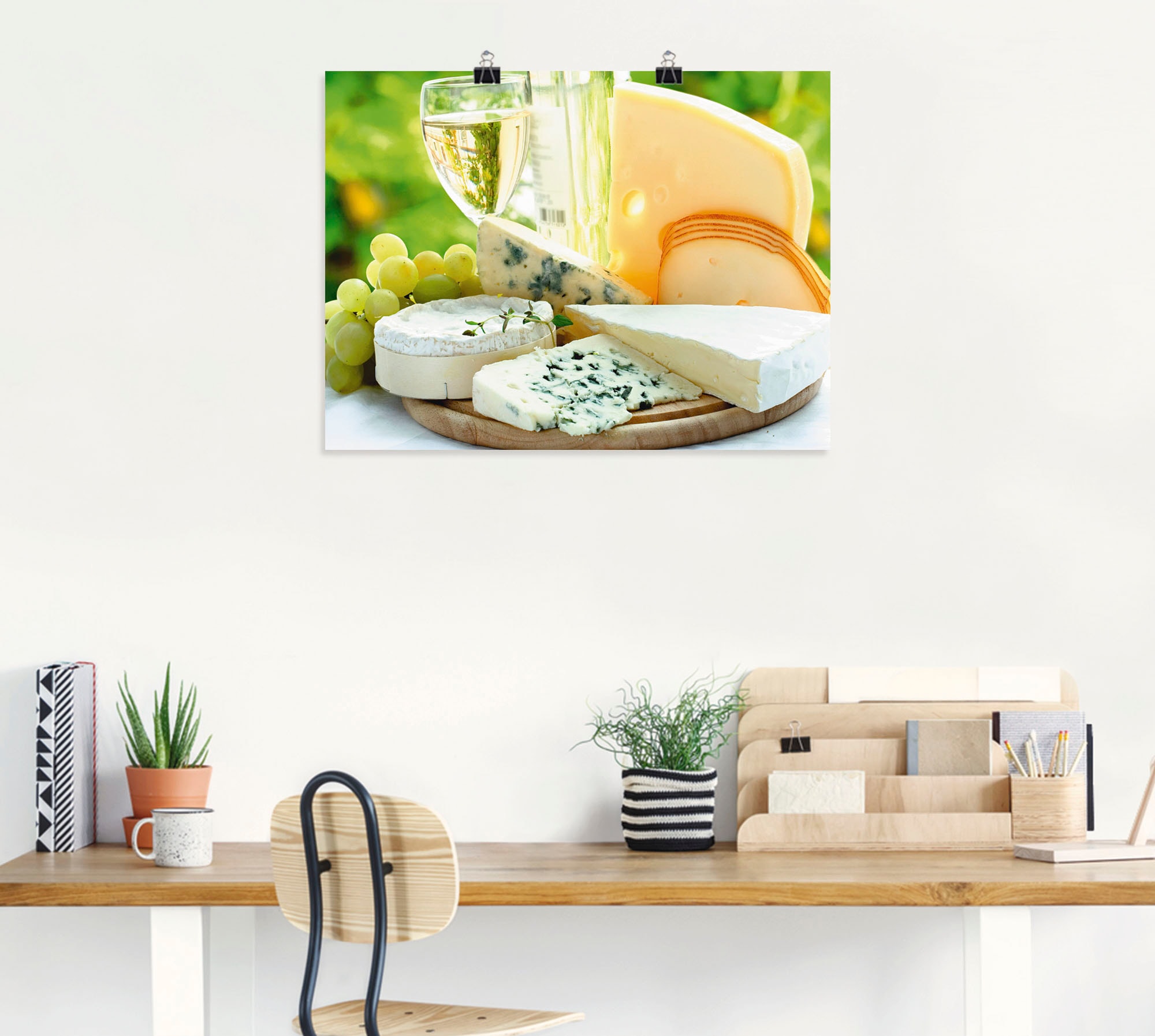 Artland Wandbild »Käse & Wein«, Lebensmittel, (1 St.), als Leinwandbild, Poster in verschied. Grössen