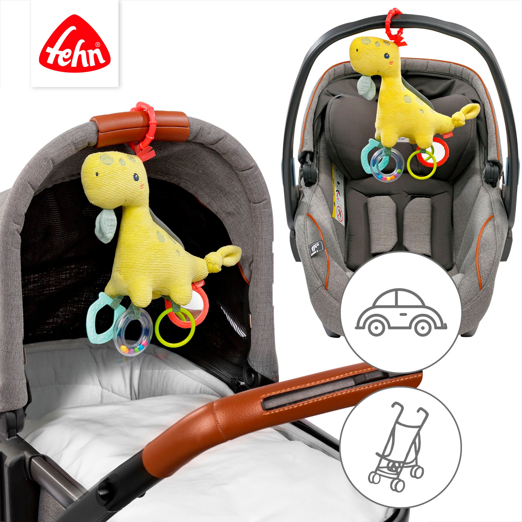 Fehn Kinderwagenanhänger »Activity Happy Dino«, mit Befestigungsring