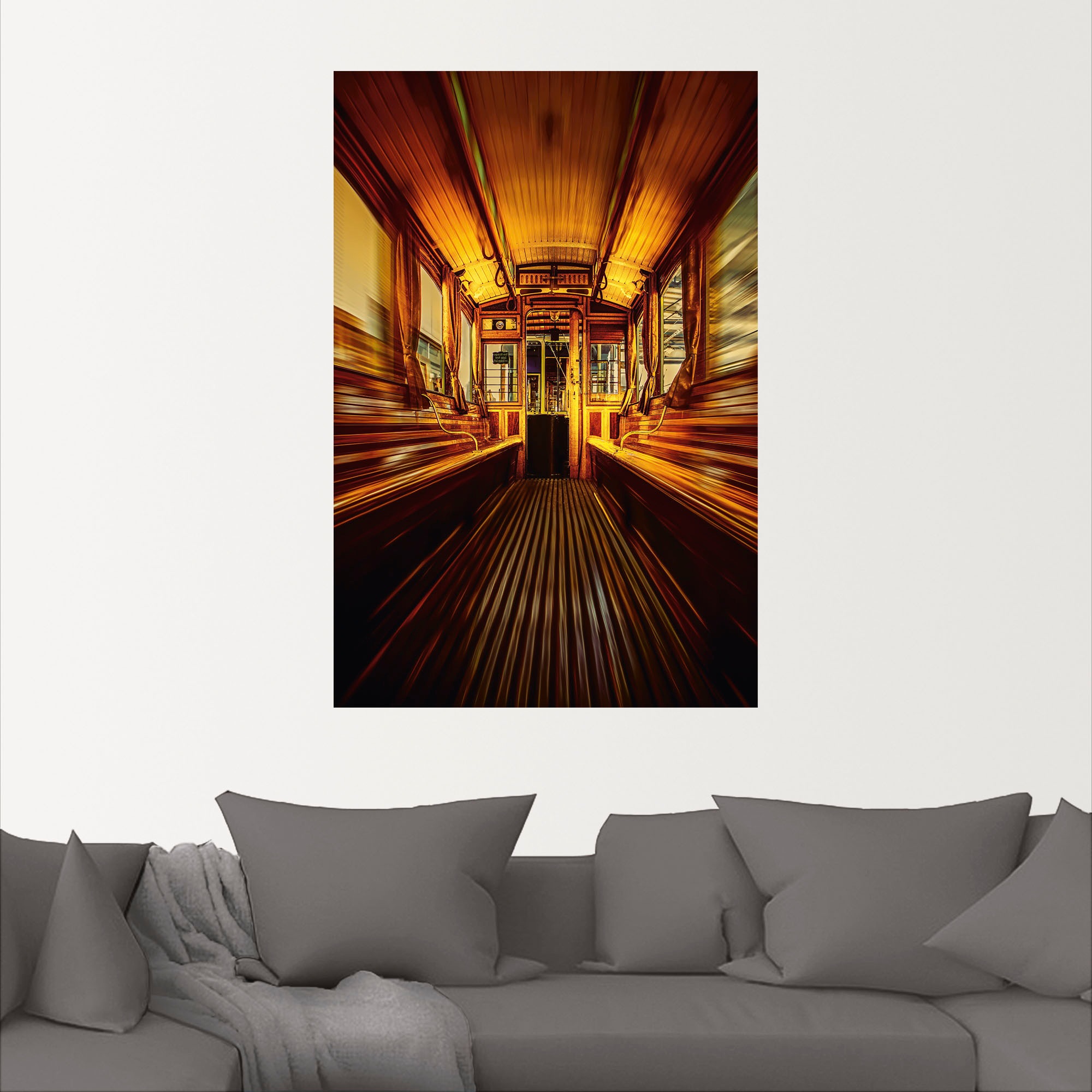 Artland Wandbild »alte Strassenbahn von Innen«, Zugbilder, (1 St.), als Alubild, Leinwandbild, Wandaufkleber oder Poster in versch. Grössen