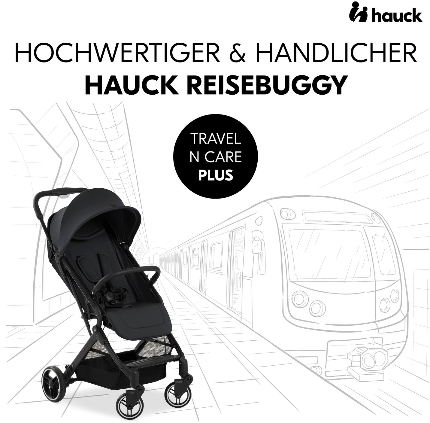 Hauck Kinder-Buggy »Travel N Care Plus, black«, 22 kg