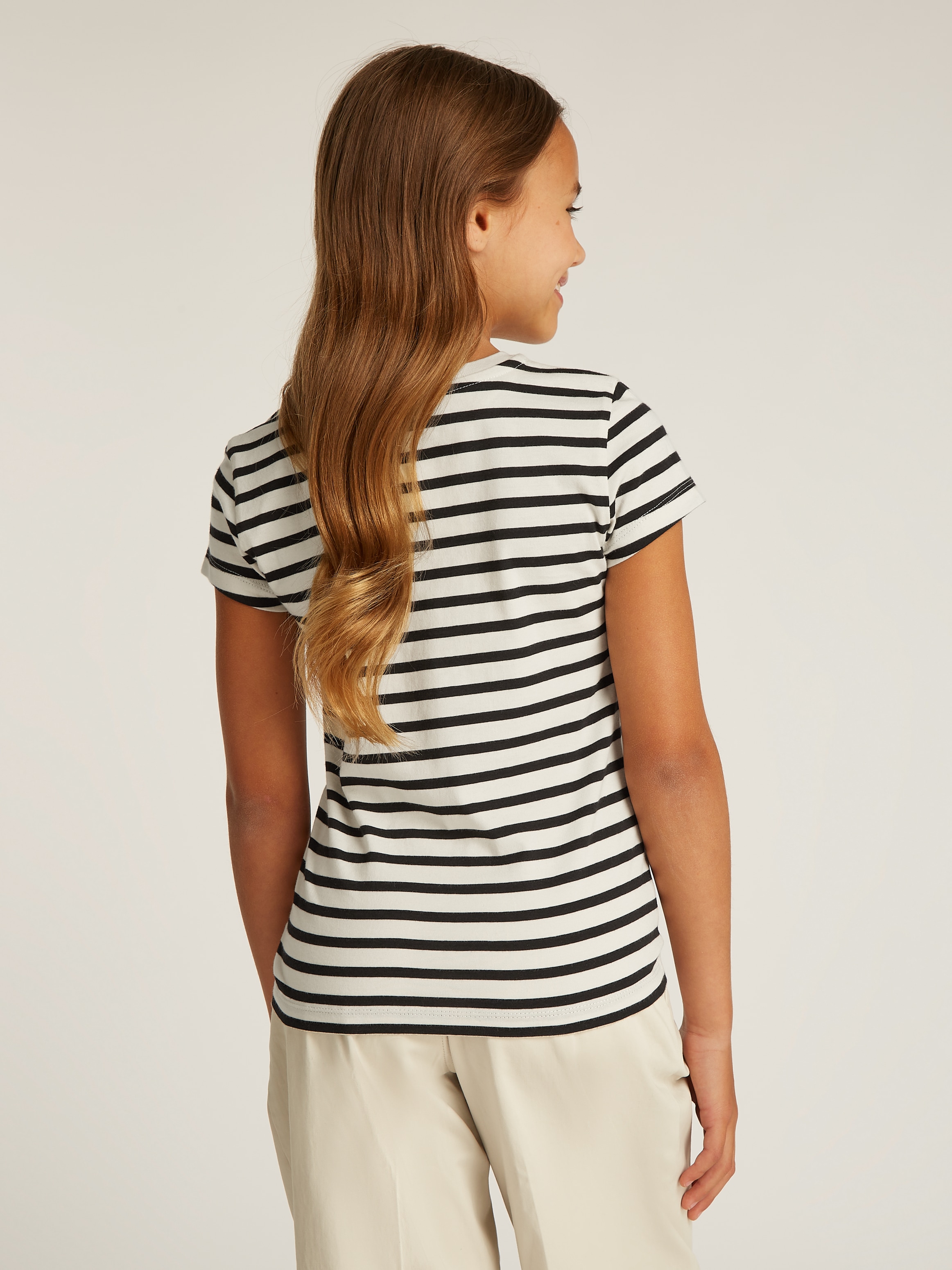 Calvin Klein Jeans Rundhalsshirt »2 PACK STRIPE SLIM SS T-SHIRT«, für Kinder bis 16 Jahre mit Logoschriftzug