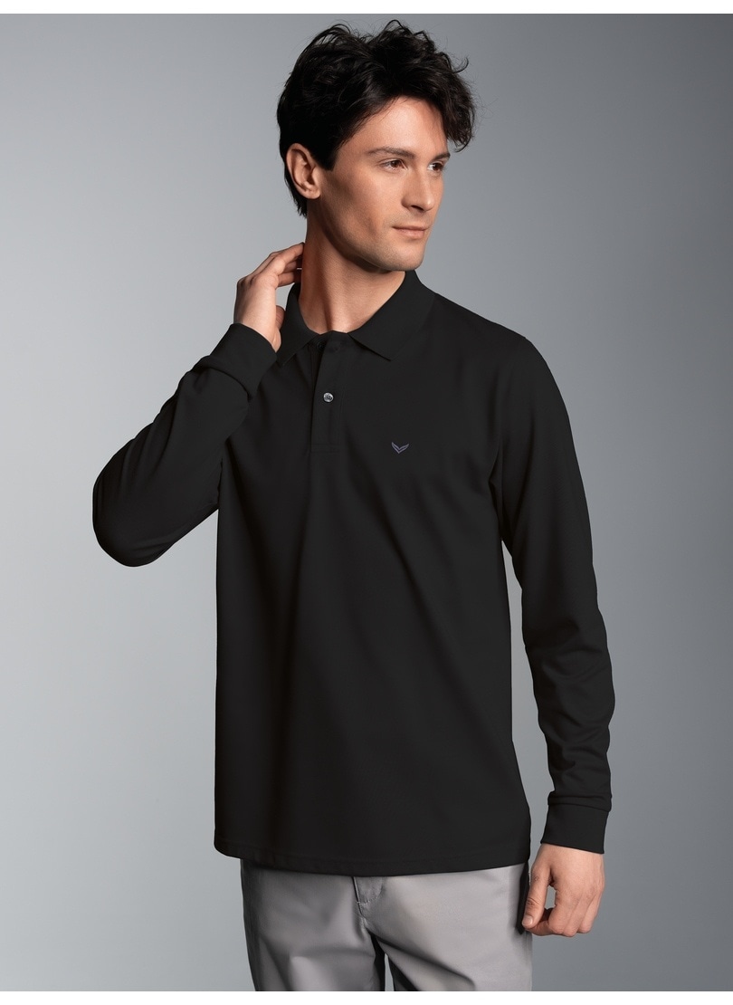 Trigema Poloshirt »TRIGEMA Langarm Poloshirt mit Armbündchen«, (1 tlg.)