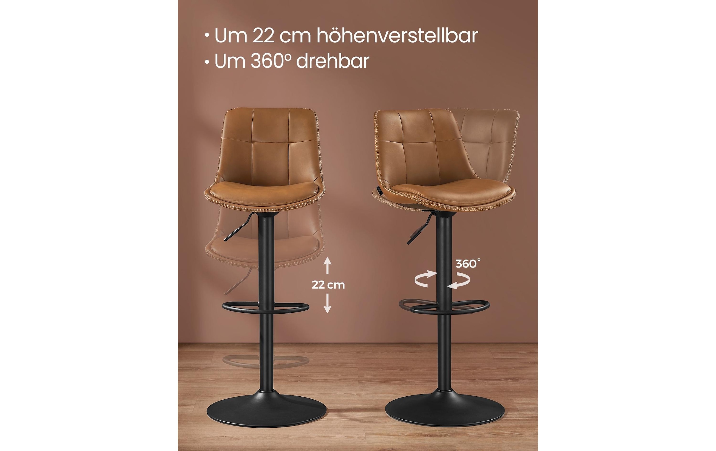 VASAGLE Barhocker »2er Set 48 x 90 cm/112 cm«