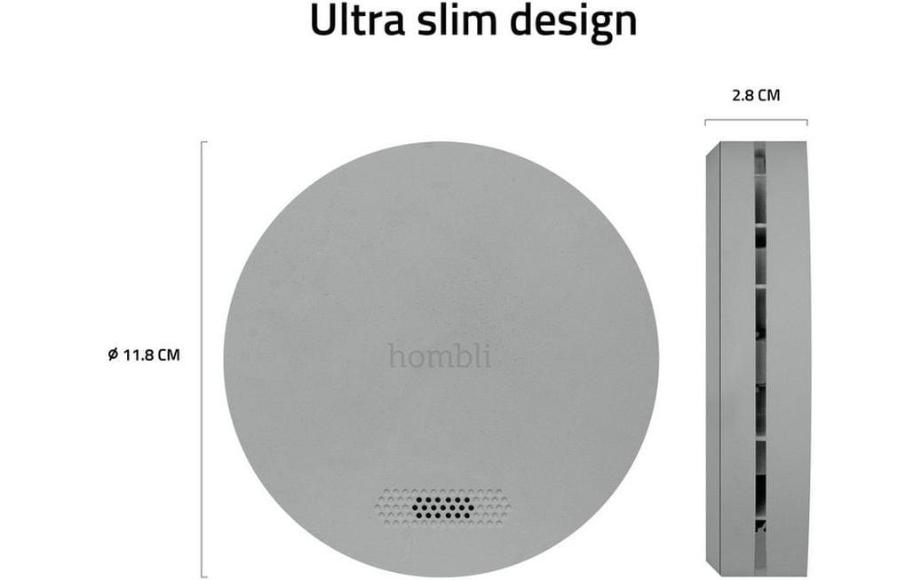 Smart-Home-Steuerelement »hombli Smart Smoke Detector 85 dB Grau«