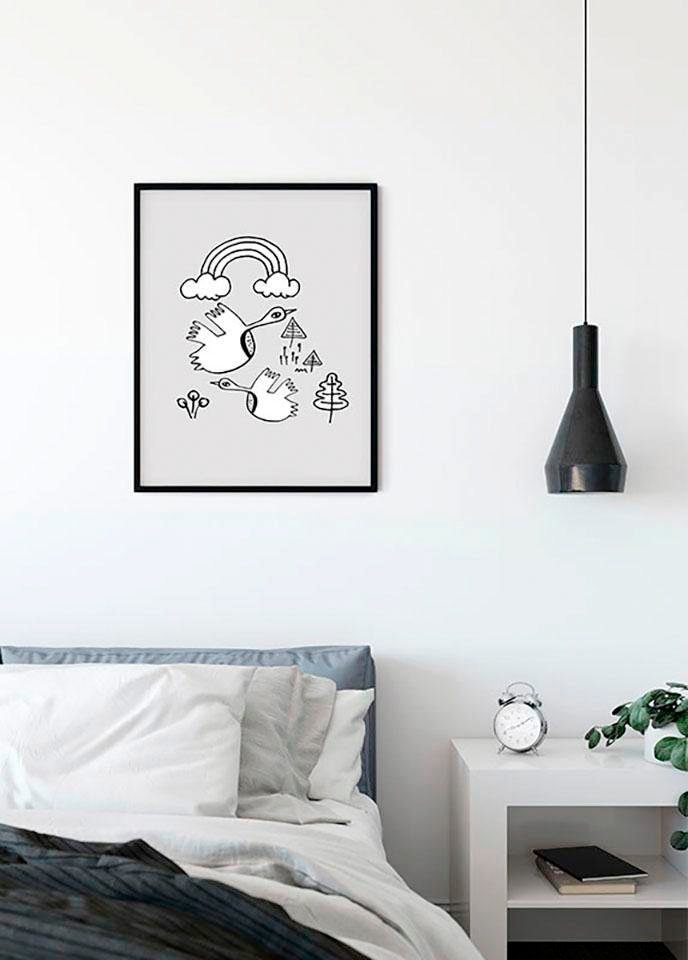 ❤ Komar Birdy«, Poster Schlafzimmer, Tiere, im (1 Shop St.), Jelmoli-Online Wohnzimmer »Scribble bestellen Kinderzimmer