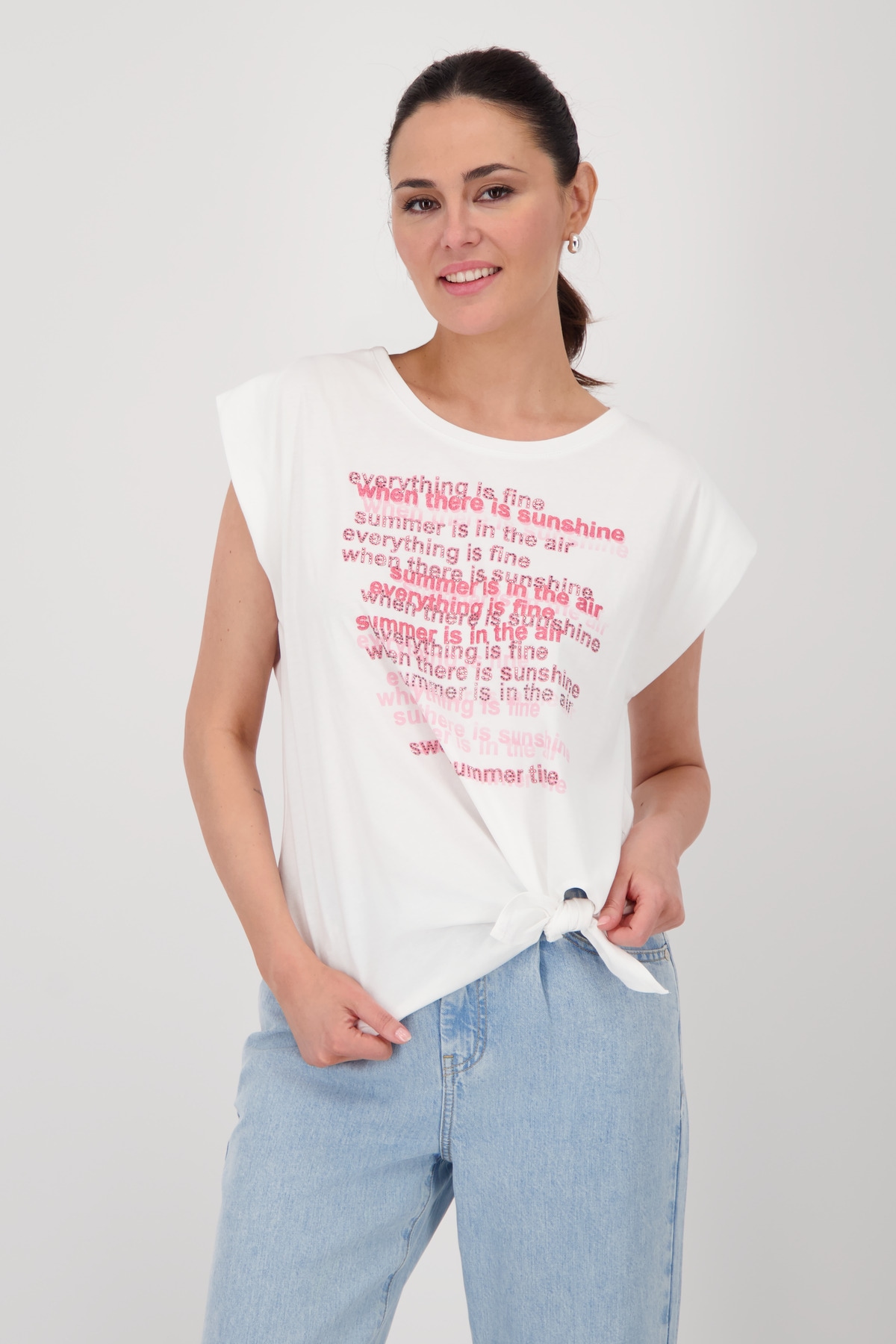 Monari Rundhalsshirt mit Schriftdruck