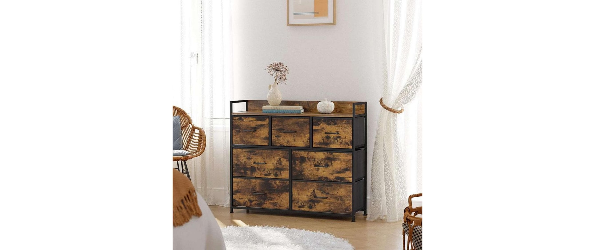 SONGMICS Kommode »45440 cm x 85 cm, Braun/Schwarz«