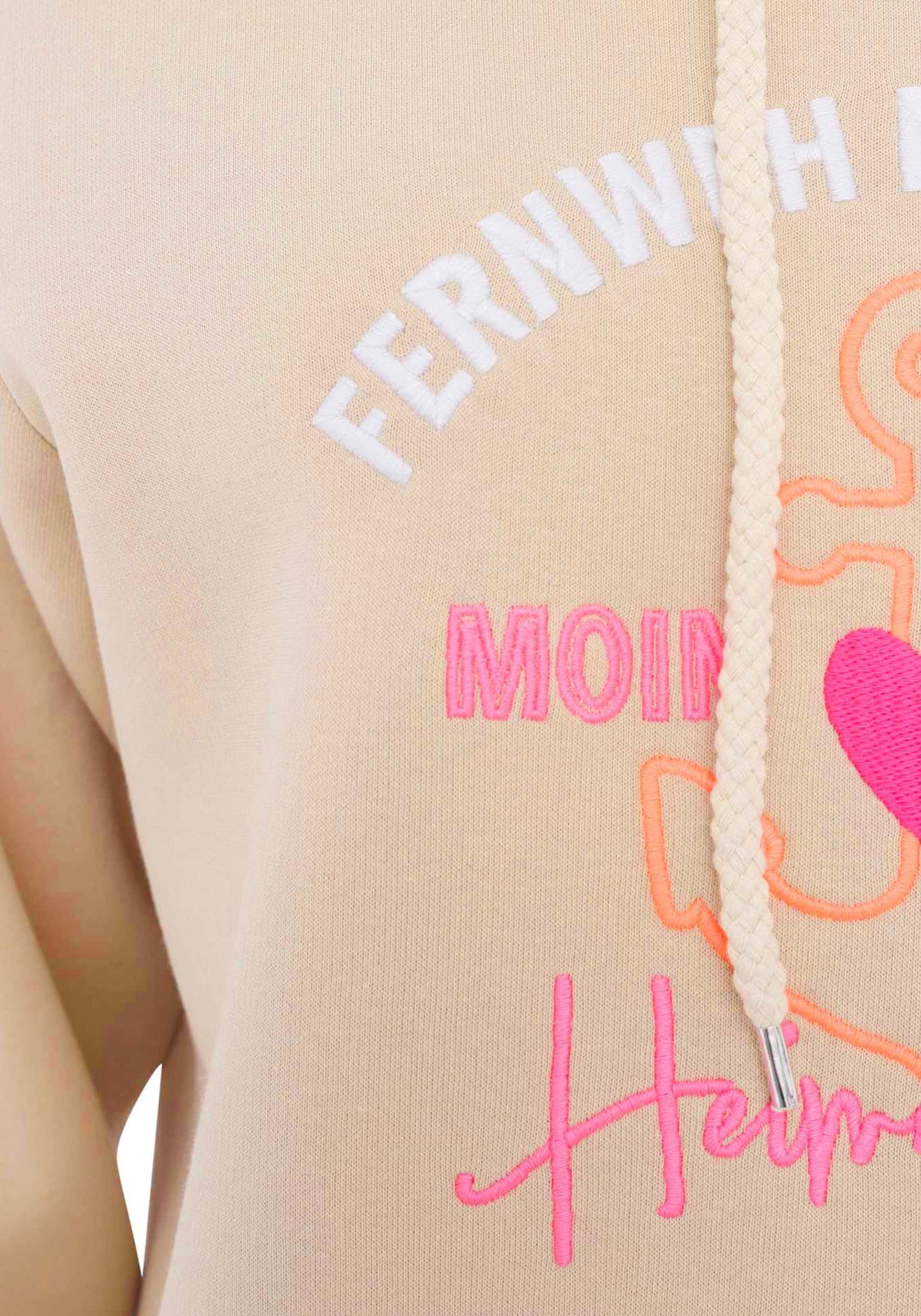 Zwillingsherz Hoodie »"Fernweh nach Meer"«, mit maritimer Stickerei, Kängurutaschen