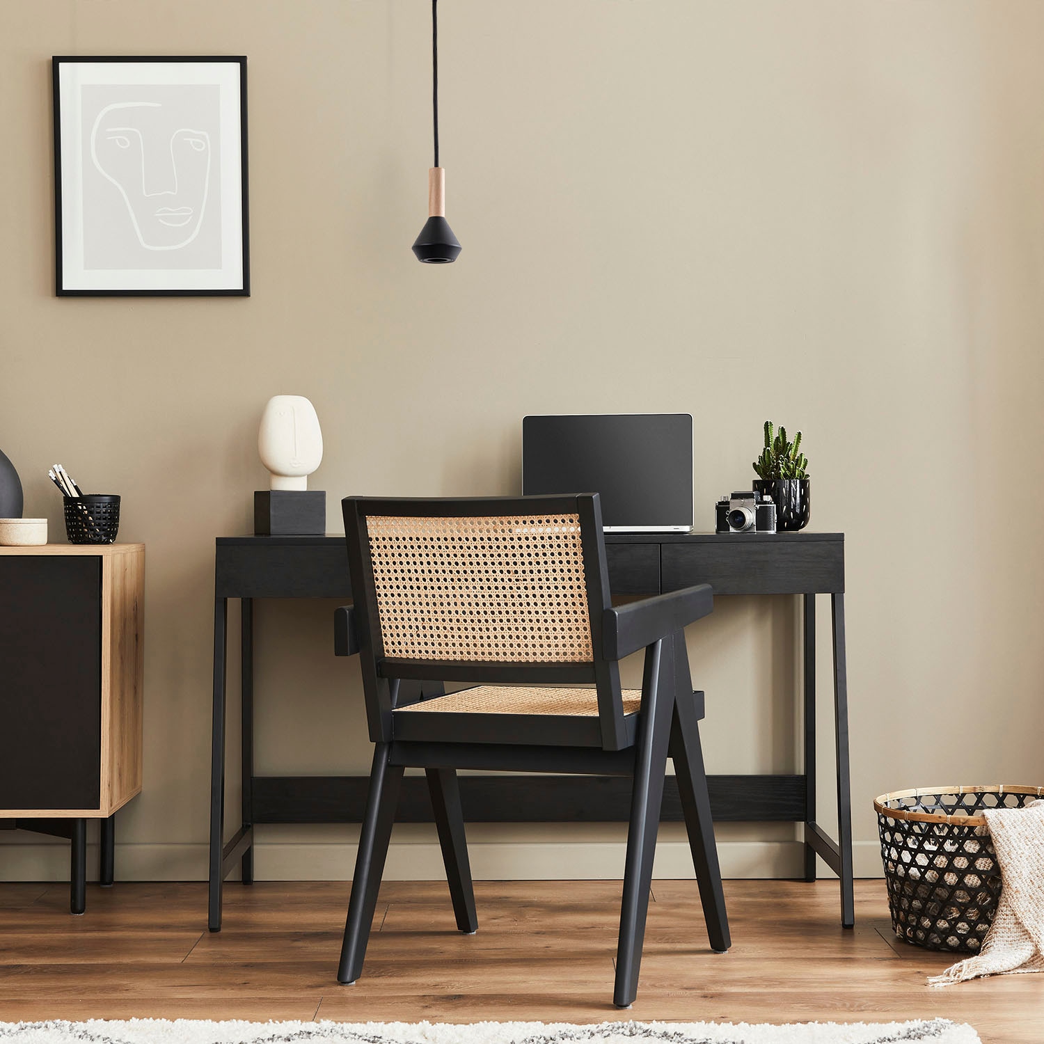 Paco Home Pendelleuchte »MORA«, Leuchtmittel GU10 | ohne Leuchtmittel, Wohnzimmer Esszimmer Klein Modern Holz Metall GU10 Küchenlampe