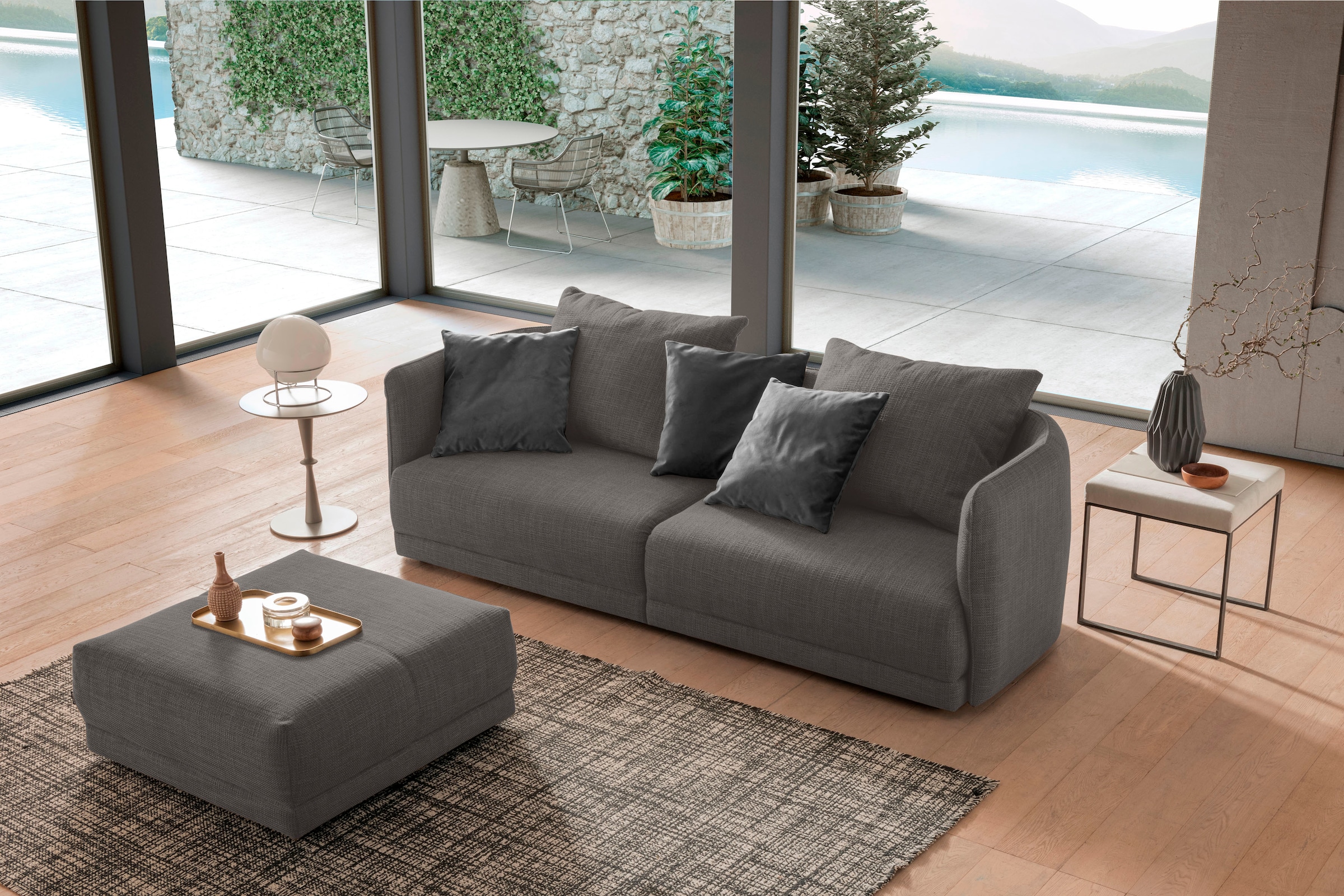 designwerk Big-Sofa »New York, anmutendes Designsofa«, mit schmaler Arm- & Rückenlehne