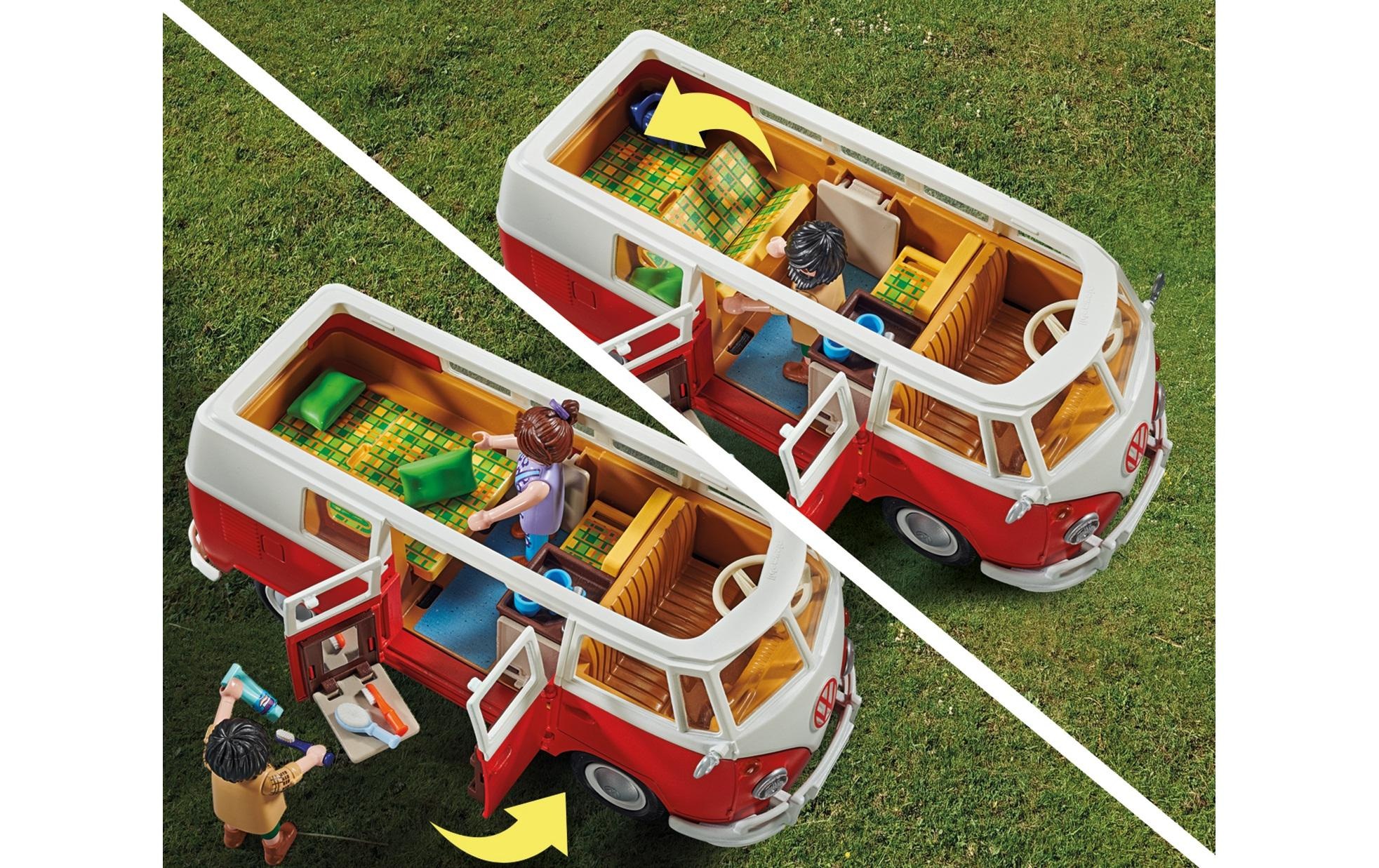 Playmobil® Spielbausteine »Volkswagen T1 Camping Bus 70176«, (74 St.)