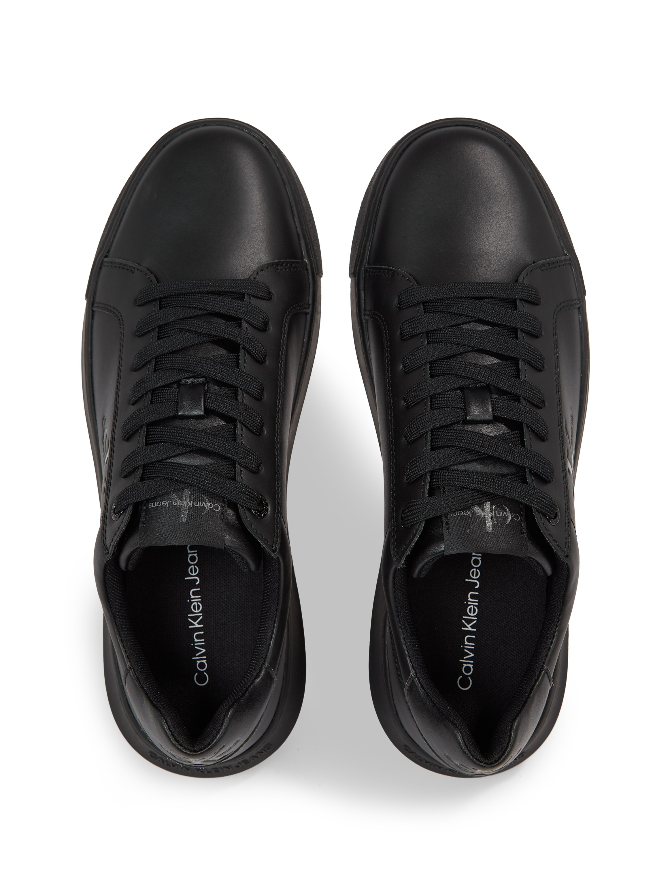 Calvin Klein Jeans Sneaker »CHUNKY CUPSOLE MONO LTH«, mit seitlichem Logoschriftzug, Freizeitschuh, Halbschuh, Schnürschuh