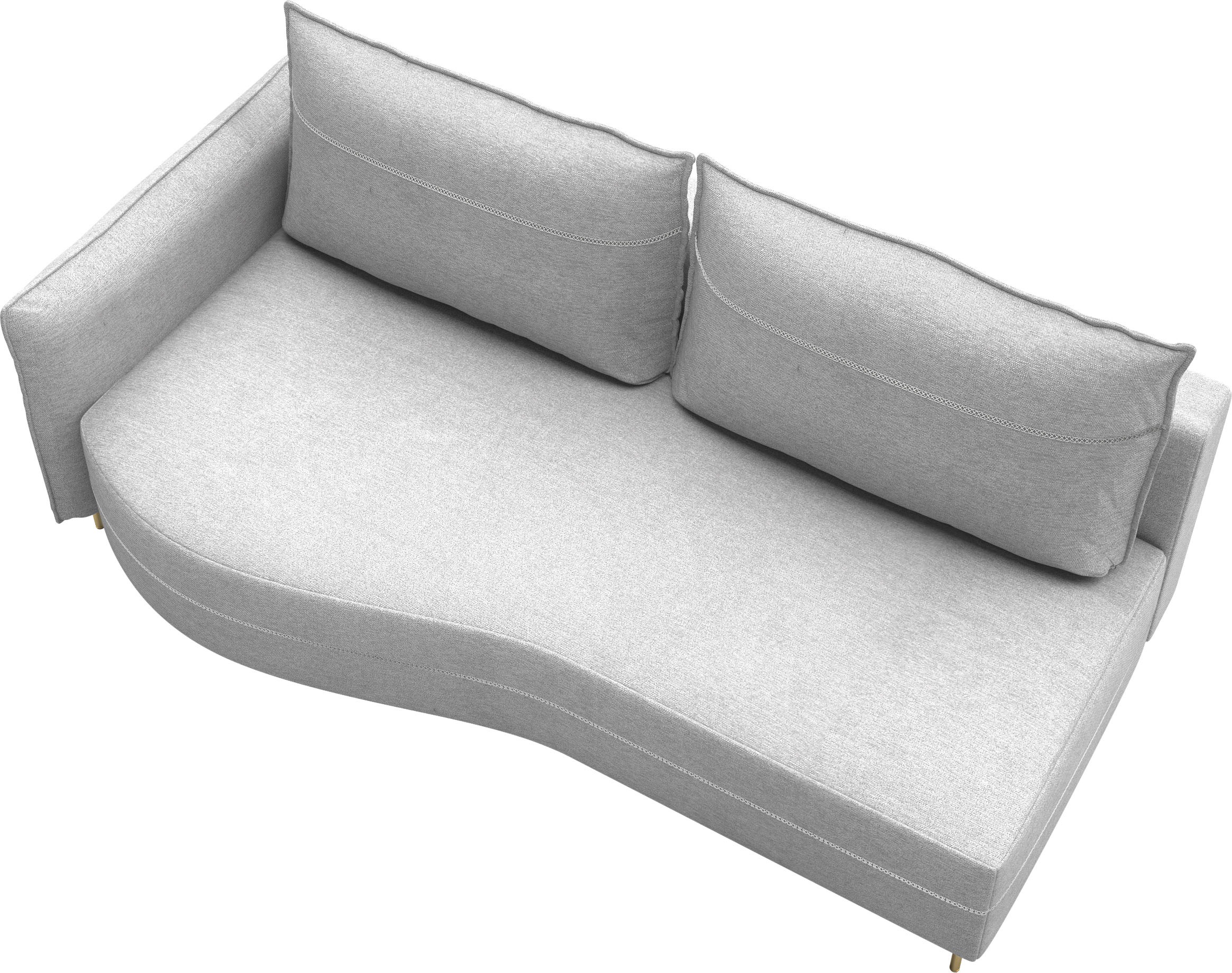 exxpo - sofa fashion Loungesofa »Ortis mit toller Kontrastnaht, Solitärmöbel, bequem, schmale Armlehne«, Schlafsofa mit Bettfunktion und Bettkasten, komfortabler Federkern