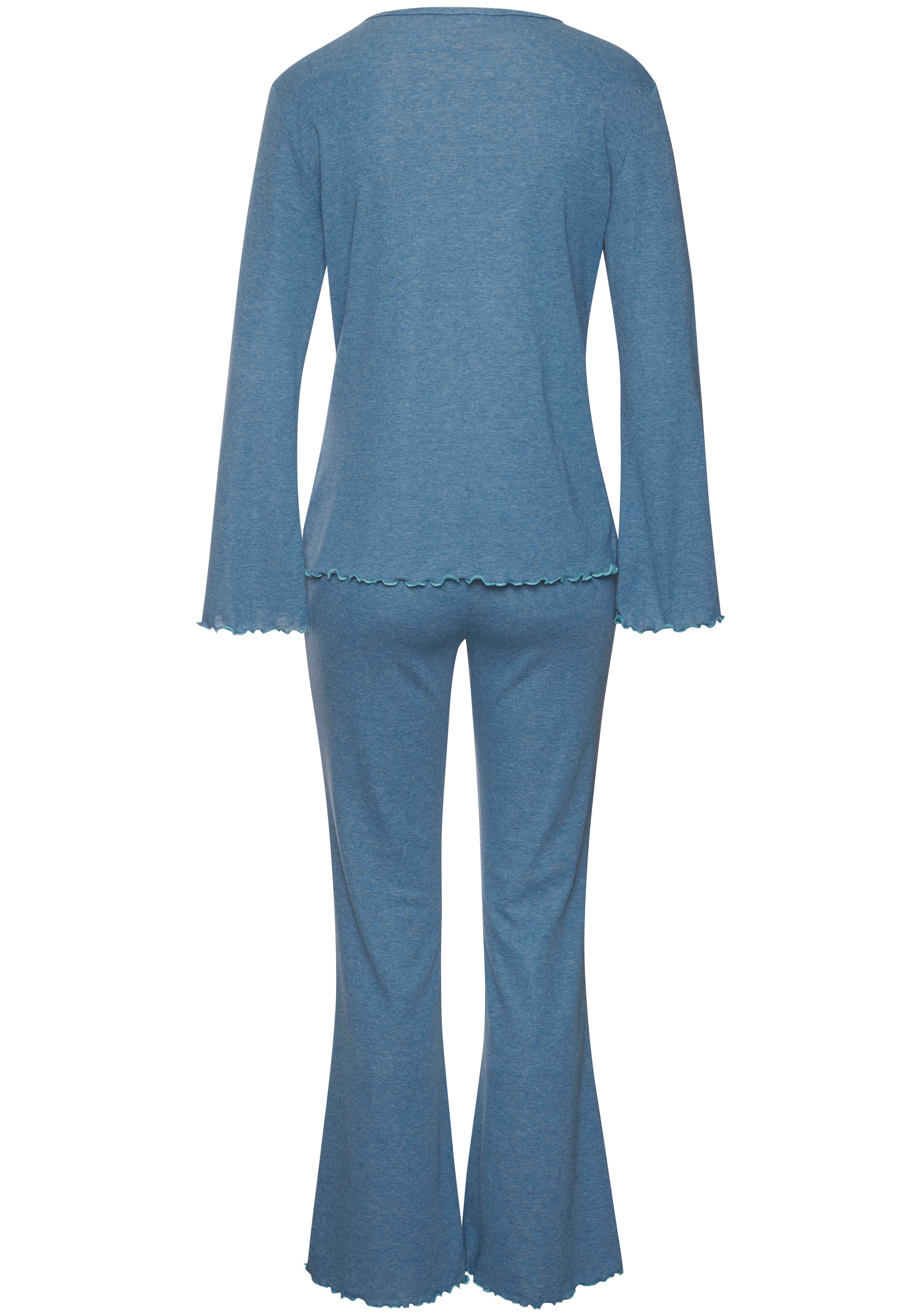 s.Oliver Pyjama, (Set, 2 tlg.), mit Babylock-Abschlüssen