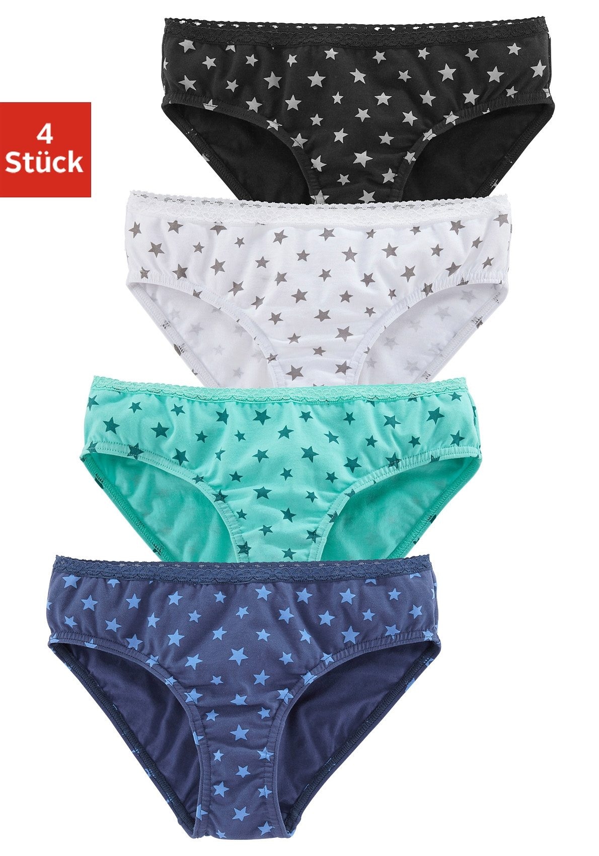 ✵ petite (Packung, 4 Spitze | am kaufen Bündchen Jelmoli-Versand Slip, günstig fleur schmaler St.), mit