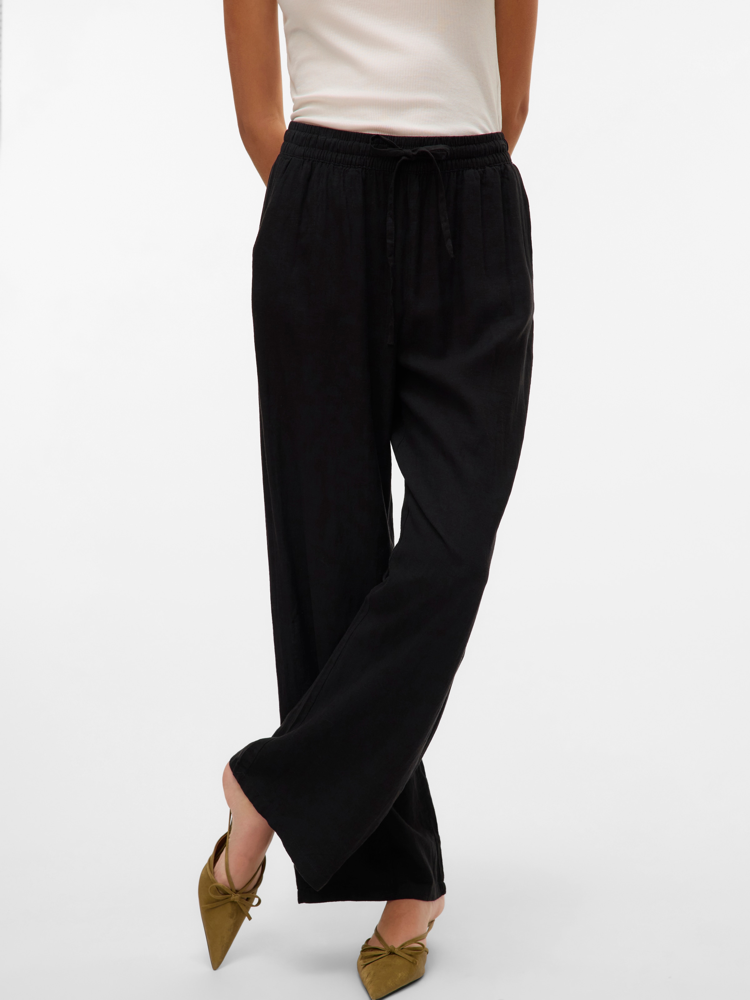 Vero Moda Schlupfhose »VMLINN LINEN PANTS WVN NOOS«, Sommerhose, mit Leinen