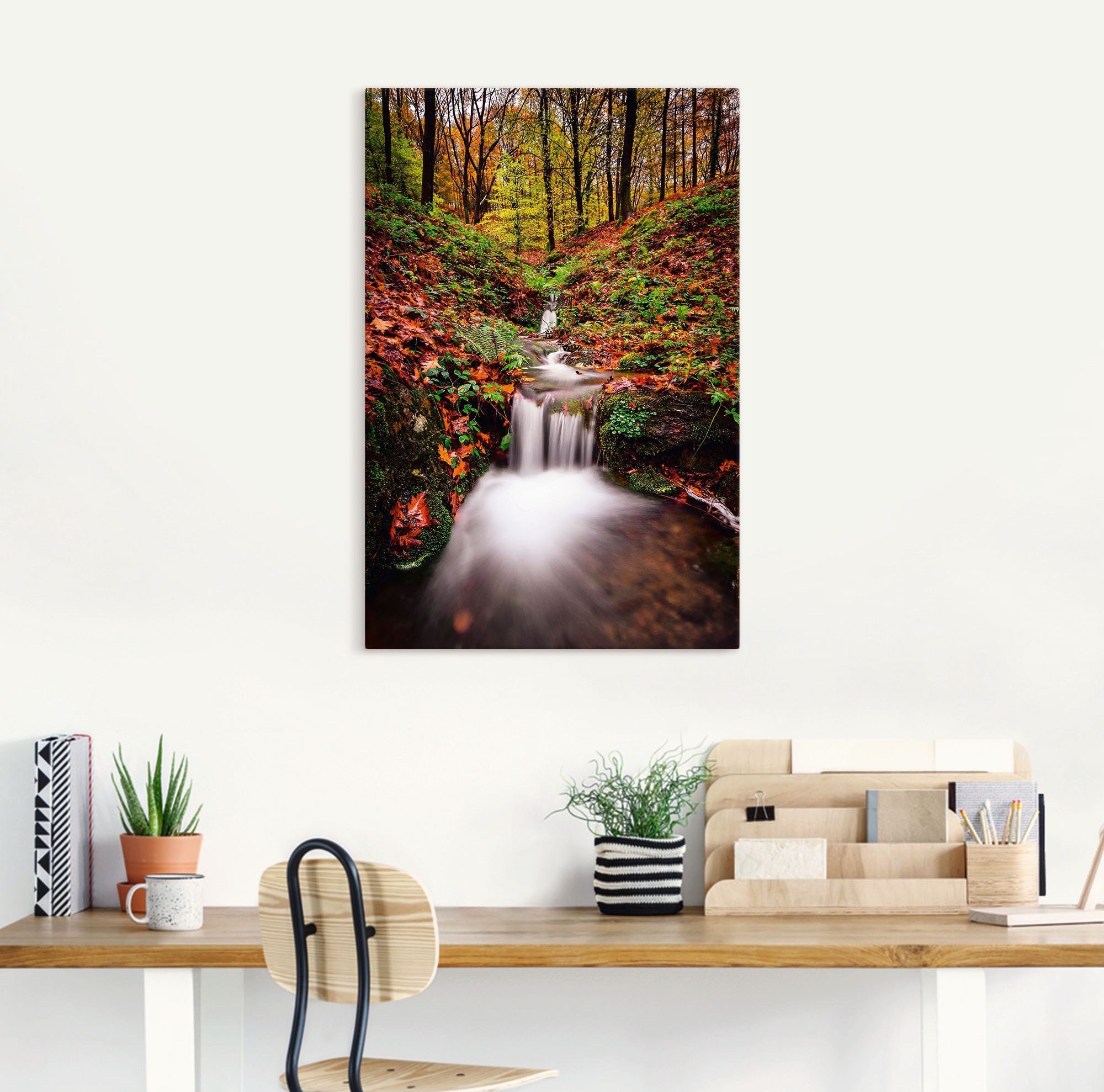 Artland Wandbild »Wildwasser Bach - Berge von Asturien«, Wasserfallbilder, (1 St.), als Alubild, Leinwandbild, Wandaufkleber oder Poster in versch. Grössen