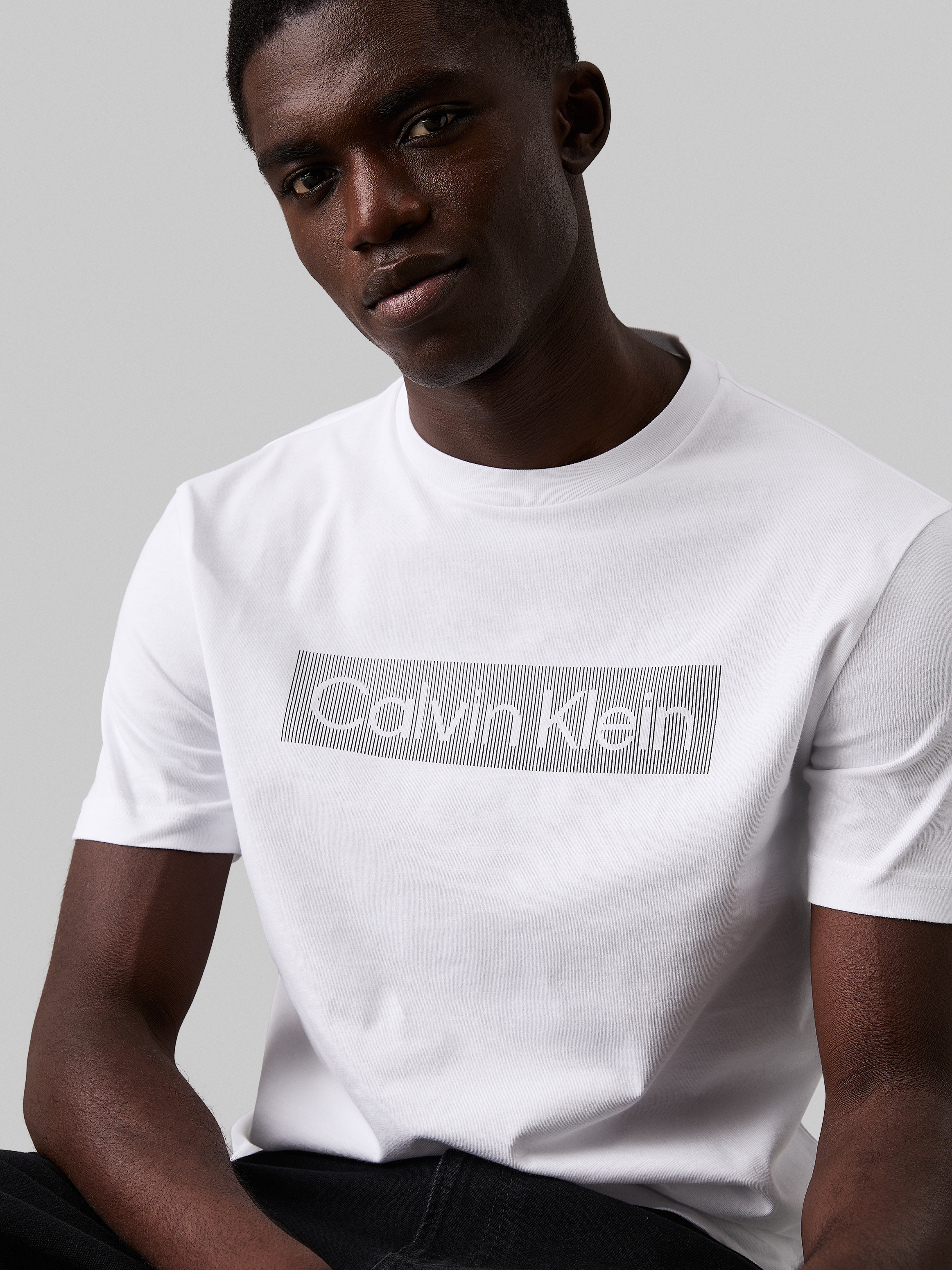 Calvin Klein T-Shirt »BOX STRIPED LOGO T-SHIRT«, mit Logoschriftzug