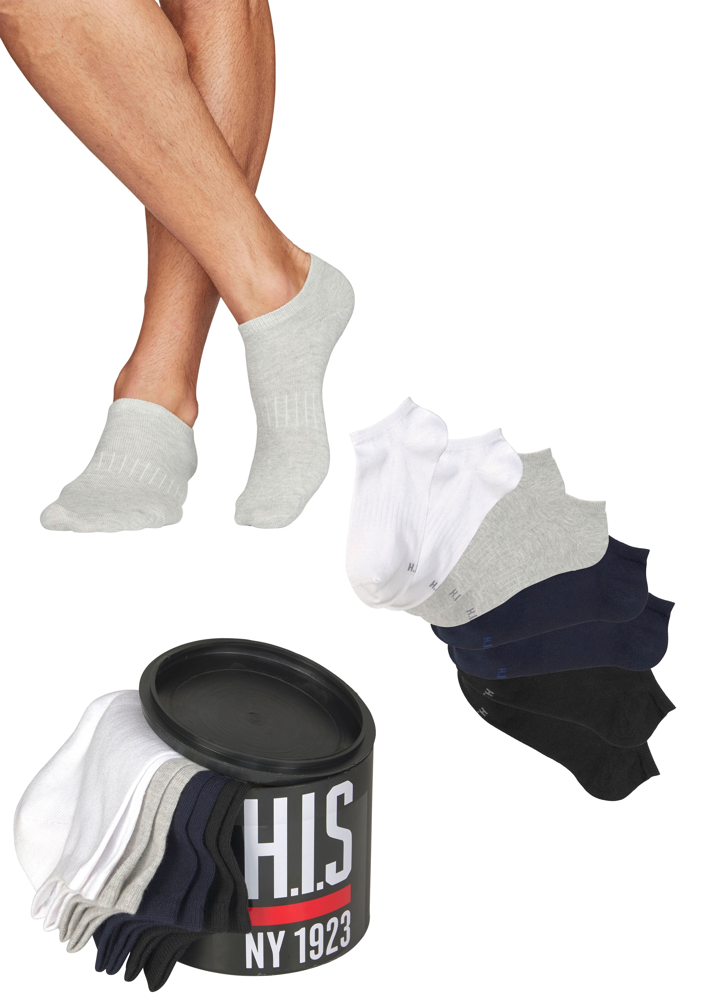 H.I.S Sneakersocken, (Dose, 8 Paar), in der Geschenkdose