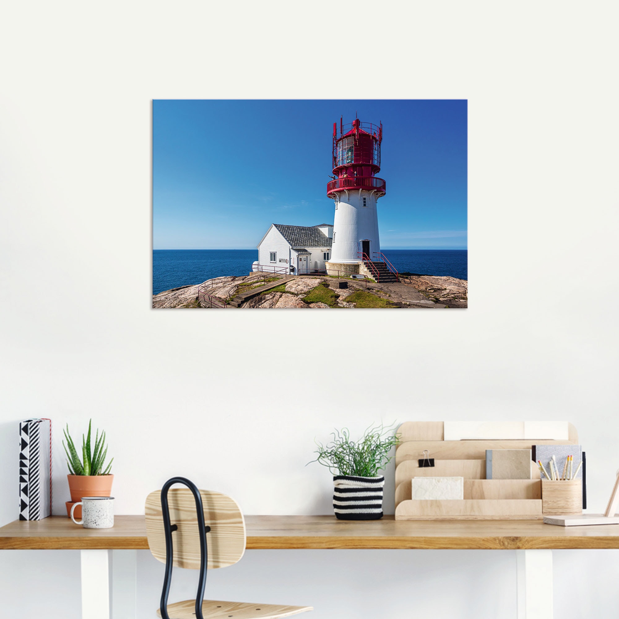 Artland Alu-Dibond-Druck »Der Leuchtturm Lindesnes Fyr in Norwegen«, Gebäude, (1 St.), für Innen- und Aussenbereich geeignet, Outdoorbild