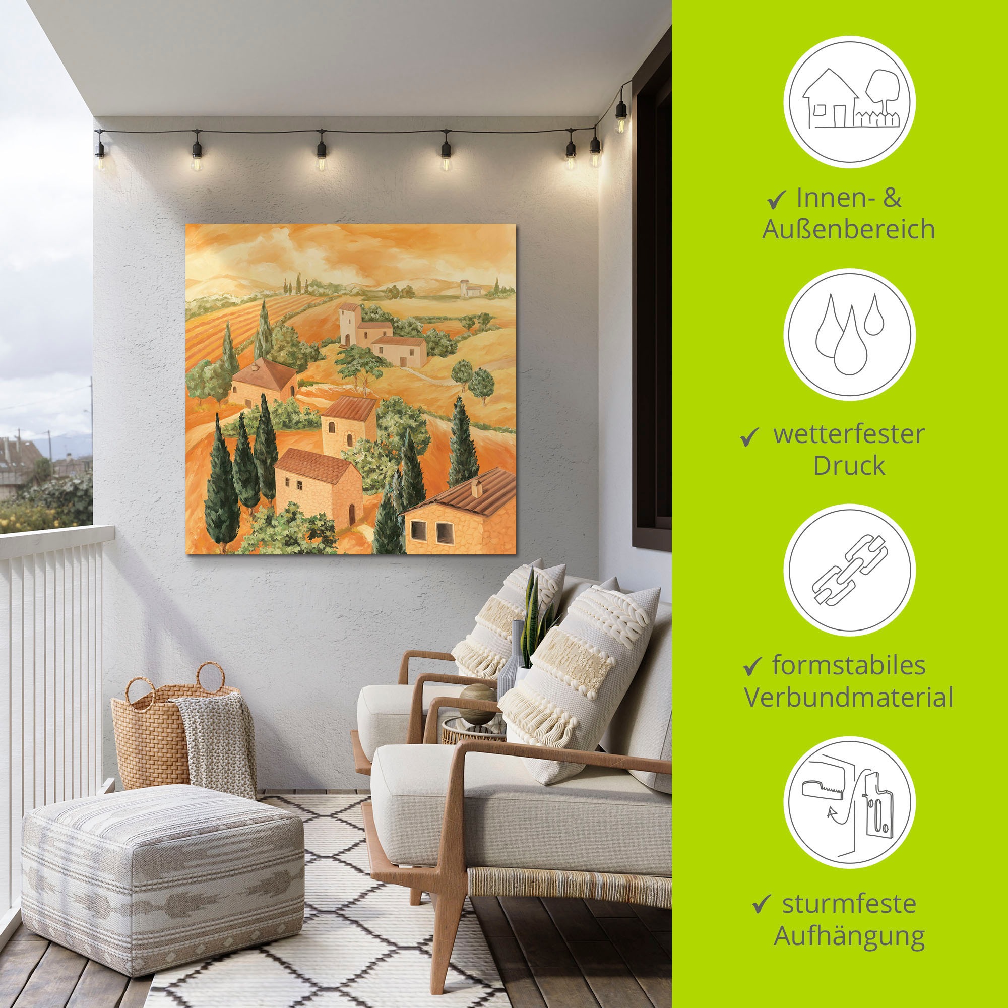 Artland Wandbild »Landschaft Italien«, Europa, (1 St.), als Alubild, Outdoorbild, Leinwandbild, Poster in verschied. Grössen