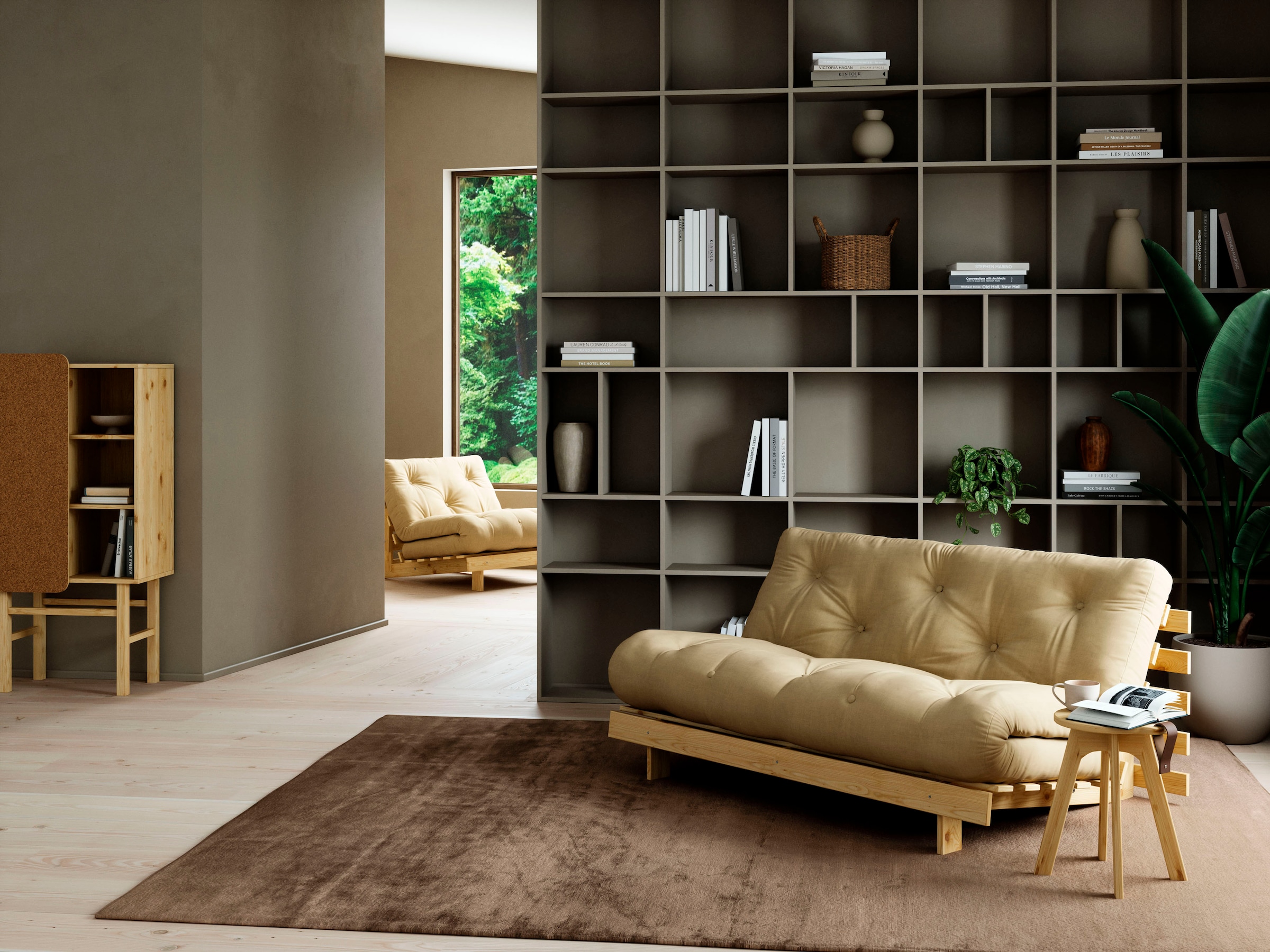 Karup Design Daybett »Daybett Roots Schlafsofa – Gästebett & Sofa aus FSC®-Kiefer«, Inkl. Futonmatratze, in mehreren Grössen & Farben erhältlich