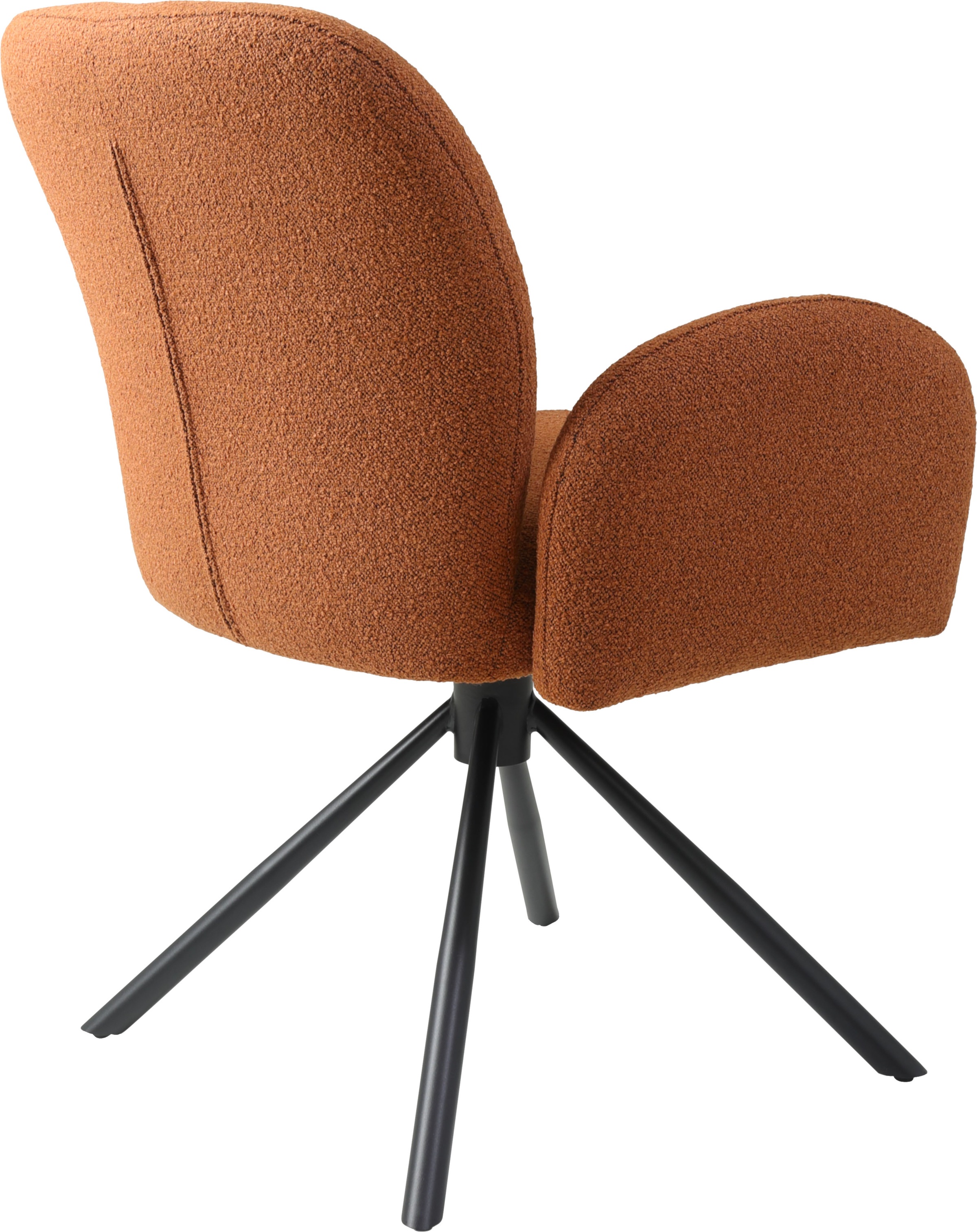 TOM TAILOR HOME Armlehnstuhl »PEBBLE ARMCHAIR«, (Set), 2 St., Webstoff Bouclé, Esszimmerstuhl, mit Armlehnen, 4-Fussgestell, 140 kg belastbar, drehbar