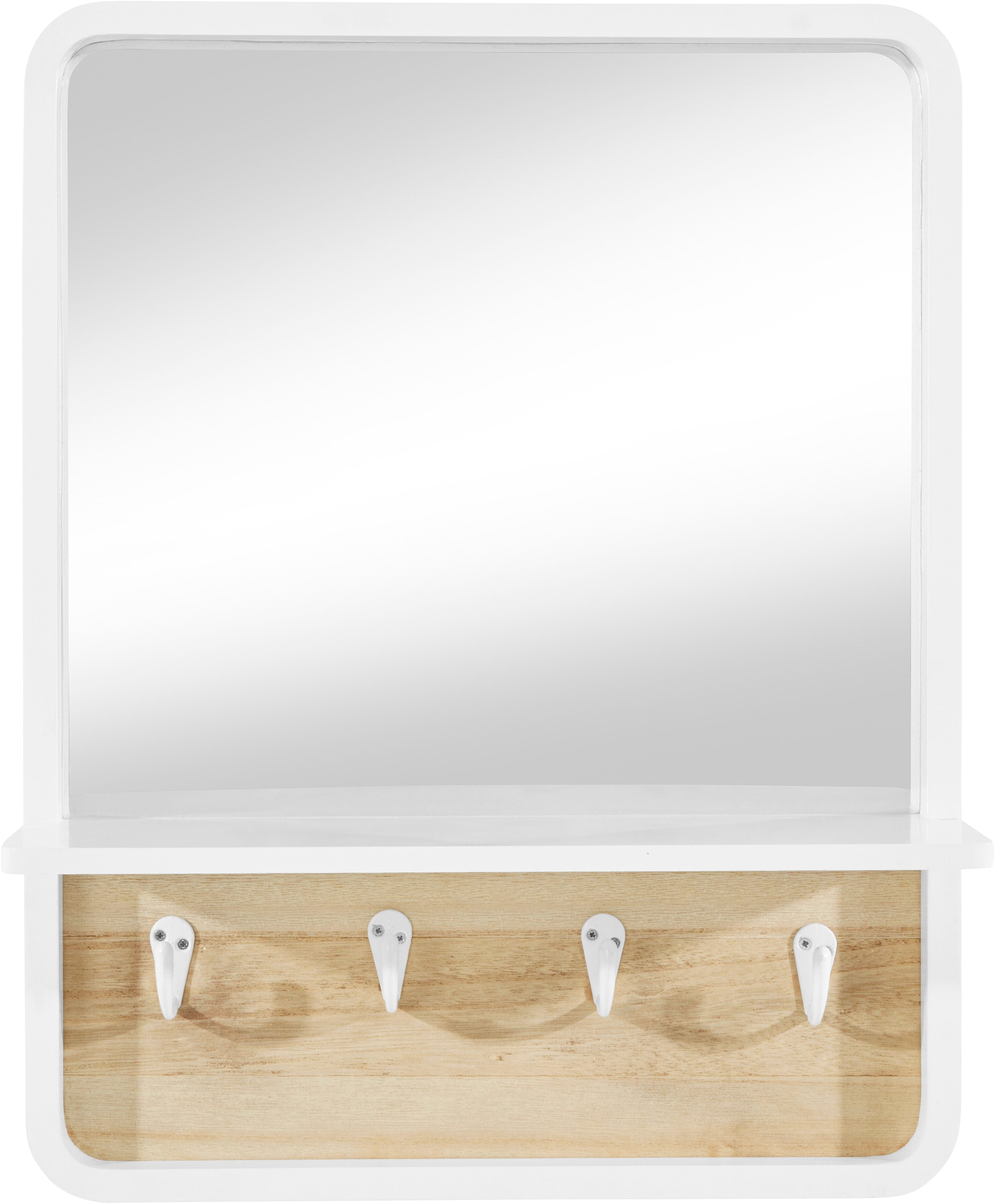 andas Dekospiegel »Drammen«, Wandspiegel, mit Ablage und 4 Metallhaken