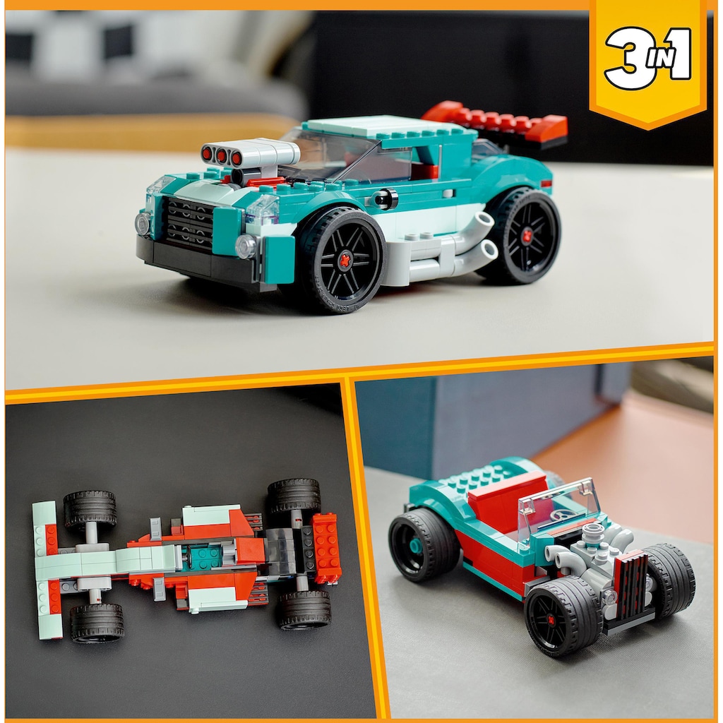 LEGO® Konstruktionsspielsteine »Strassenflitzer (31127), LEGO® Creator 3in1«, (258 St.)