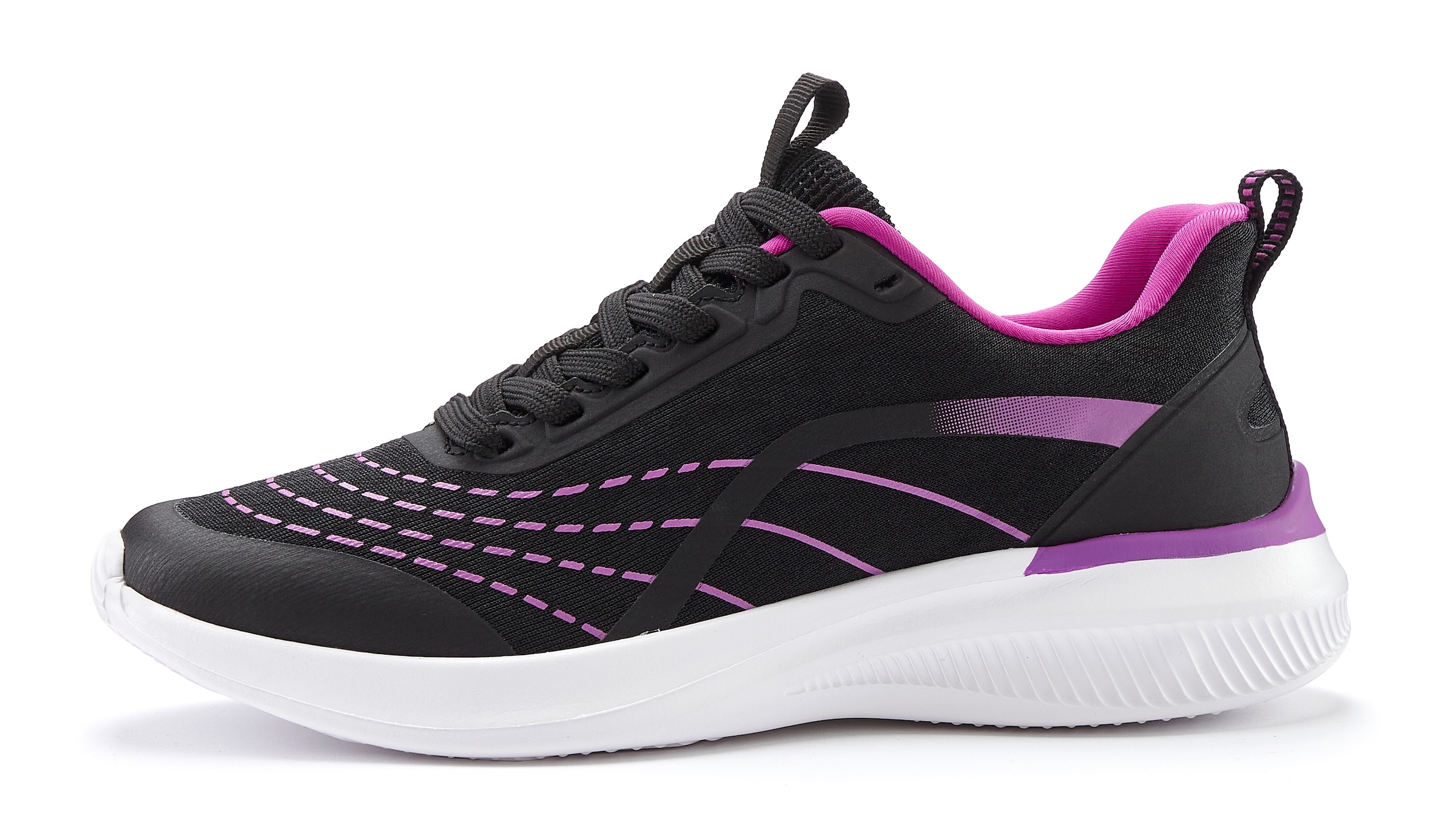 LASCANA Sneaker »Halbschuh, Schnürschuh, Freizeitschuh«, aus Textil mit Farbakzenten