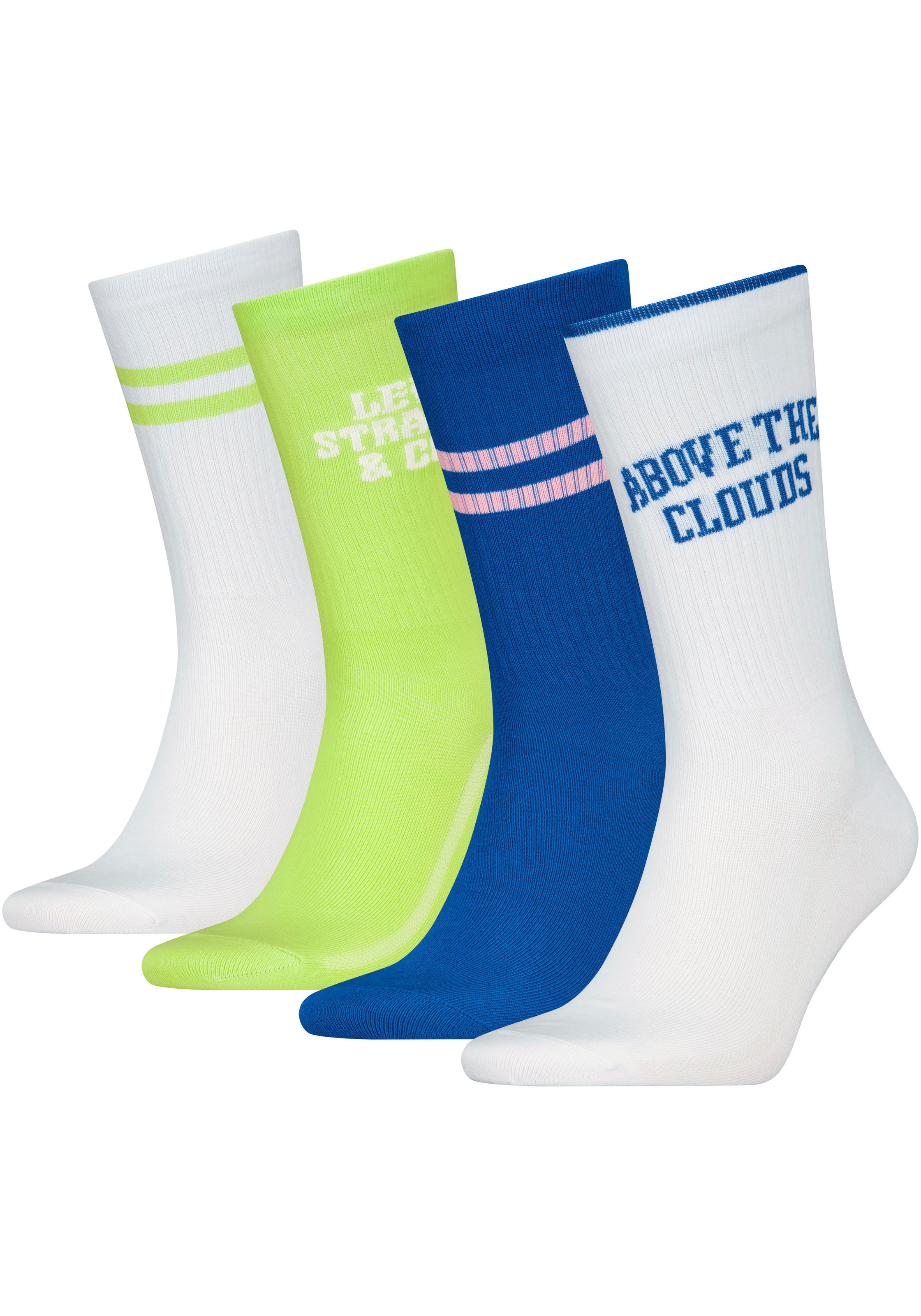 Levi's® Socken 4 Stk. tlg. mit farblich abgesetzten Streifen, Geschenkbox