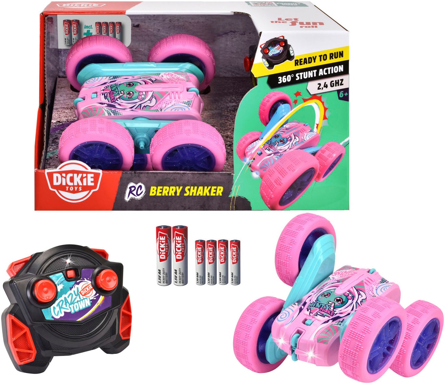 Dickie Toys RC-Auto »RC Berry Shaker, 2,4 GHz«, mit Rotations- u. Flip-Funktion