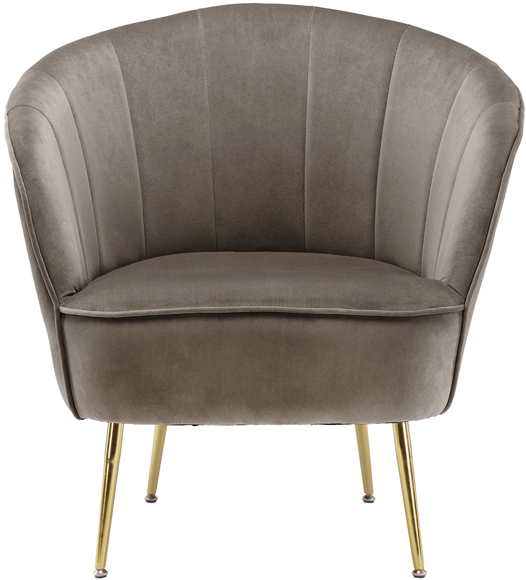 Kayoom Sessel »Loulan 125, gemütlicher Cocktail-Sessel, edler Samtbezug«, (1 St.), Cocktail-Sessel, Rückenlehne mit Ziernaht, Metallbeine in Goldfarben