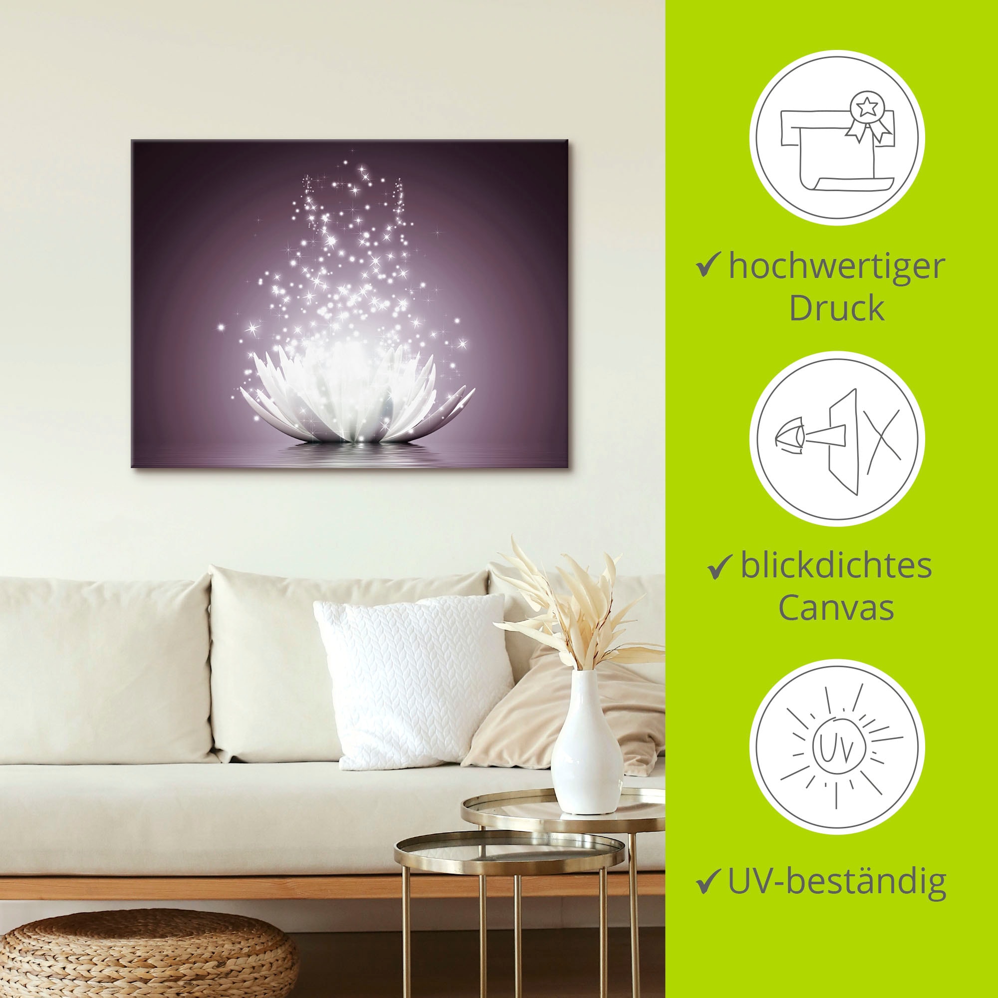 Artland Wandbild »Magie der Lotus-Blume«, Blumen, (1 St.), als Leinwandbild, Poster, Wandaufkleber in verschied. Grössen