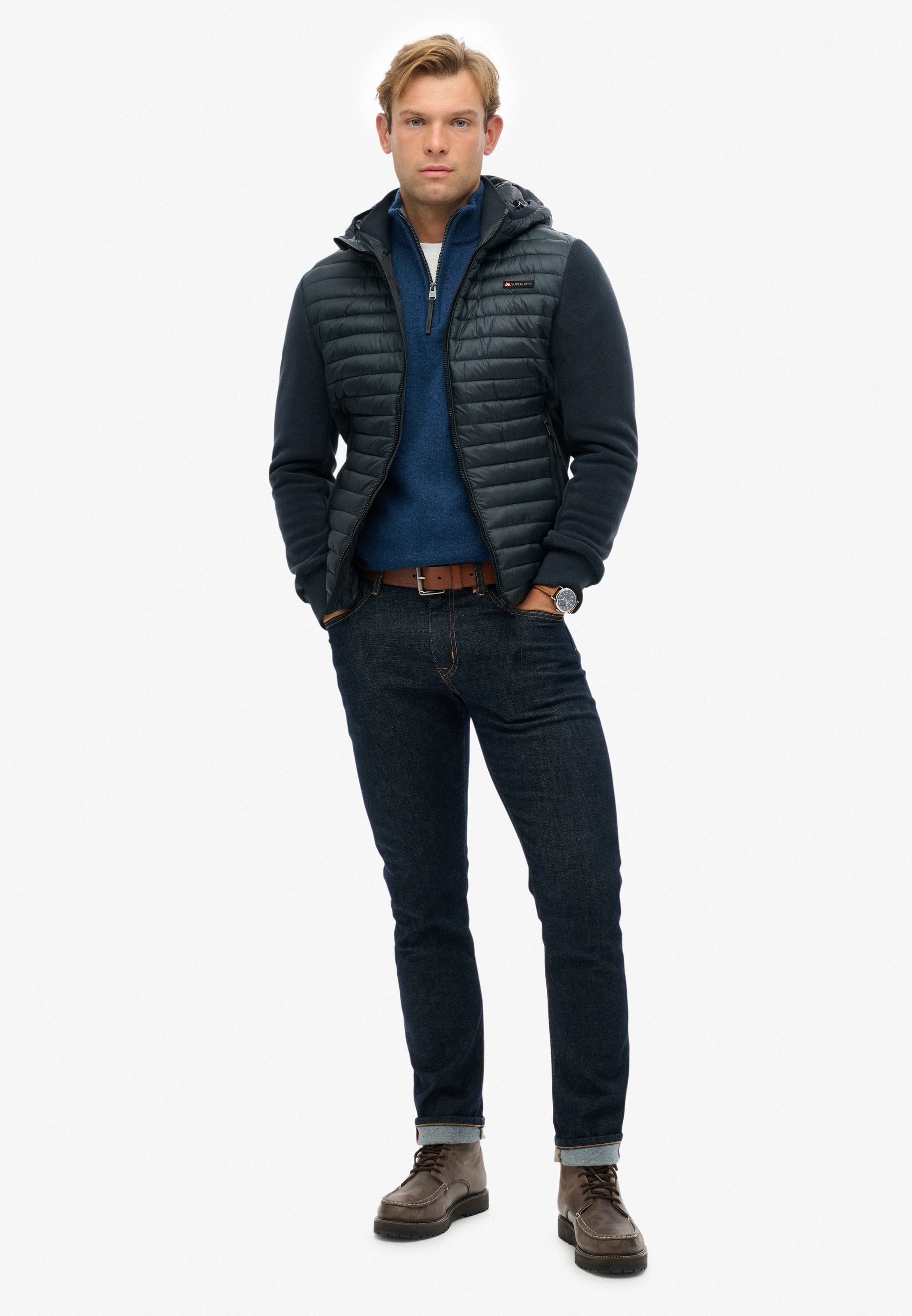 Superdry Steppjacke »HOOD STORM FLEECE HYBRID JKT«, mit Kapuze