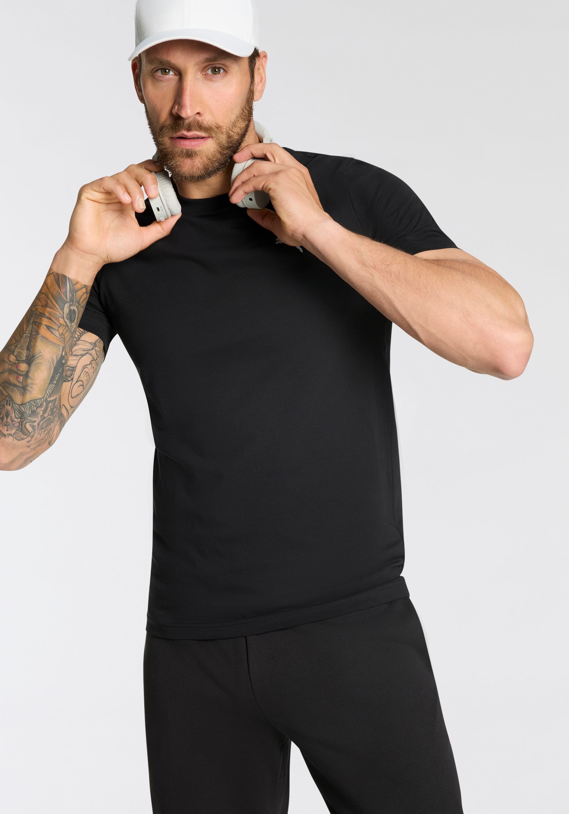 PUMA T-Shirt »ESS LOGO TEE MULTIPACK M« 2 Stk. Regular Fit, sportlicher Stil, Rundhalsausschnitt, aus Baumwolle