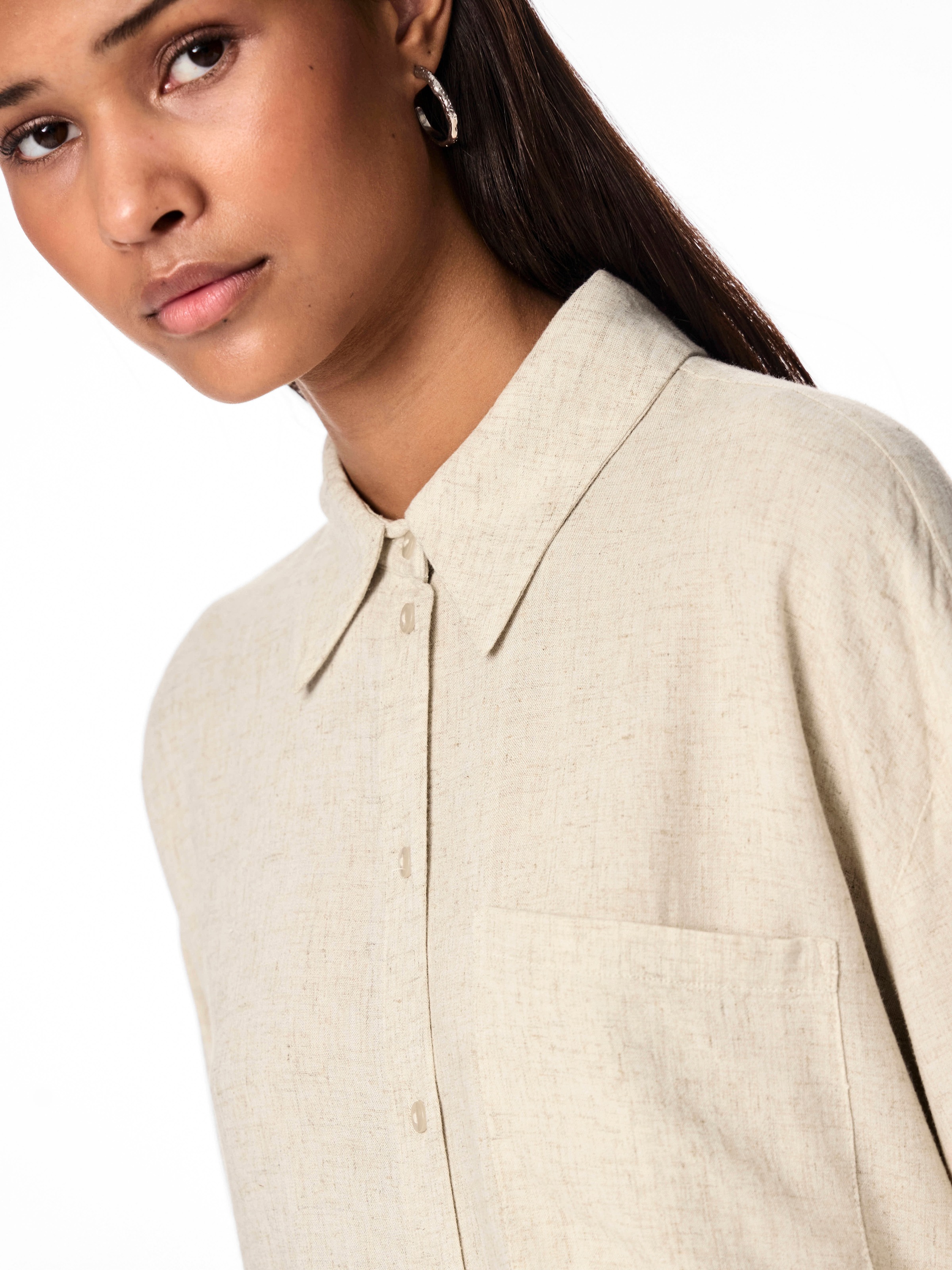pieces Hemdbluse »PCPIA LS LOOSE SHIRT WVN NOOS«