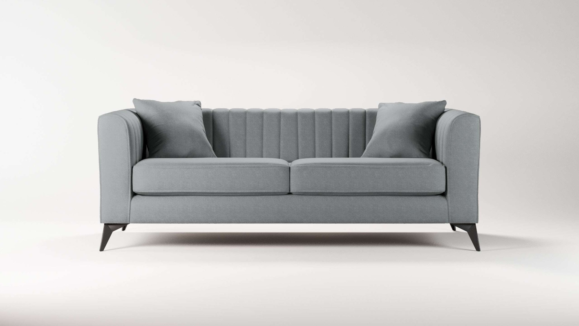 Places of Style 3-Sitzer »MATTHEW elegantes Designsofa, Masse B/T/H: 201/86/74 cm«, feine Steppung im Rückenbereich, lose Sitzkissen, incl. Zierkissen