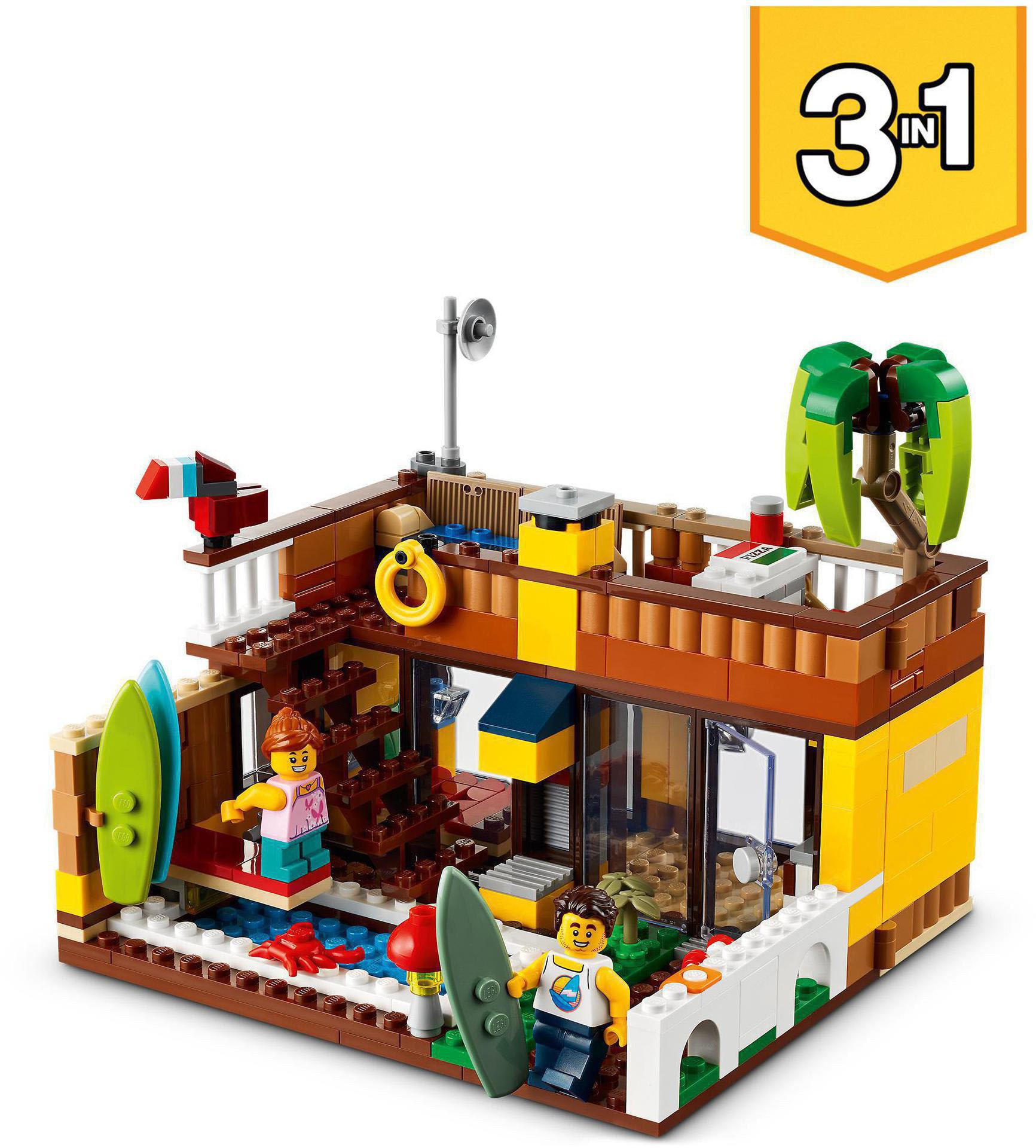 LEGO® Konstruktionsspielsteine »Surfer-Strandhaus (31118), LEGO® Creator 3in1«, (564 St.), Made in Europe